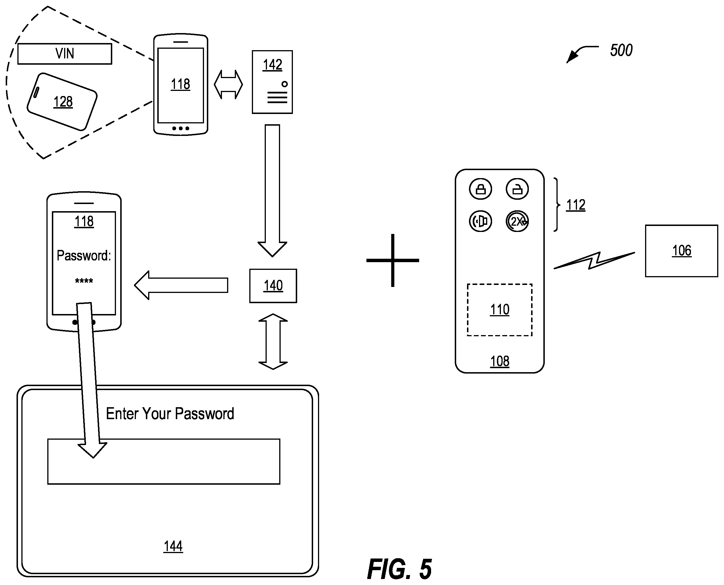 Patent US12157433 Figure 5 – Secondary authentication