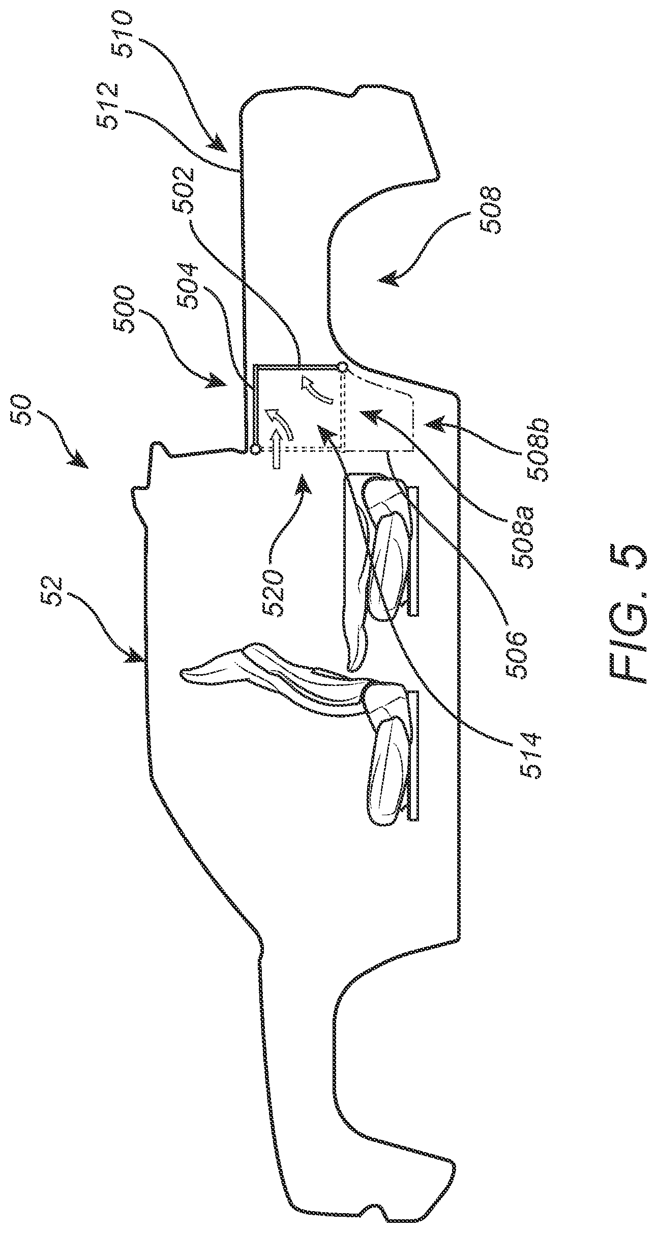 Patent US12157435 Figure 5 – Storage tunnel assembly for the bed of a pickup truck or other vehicle