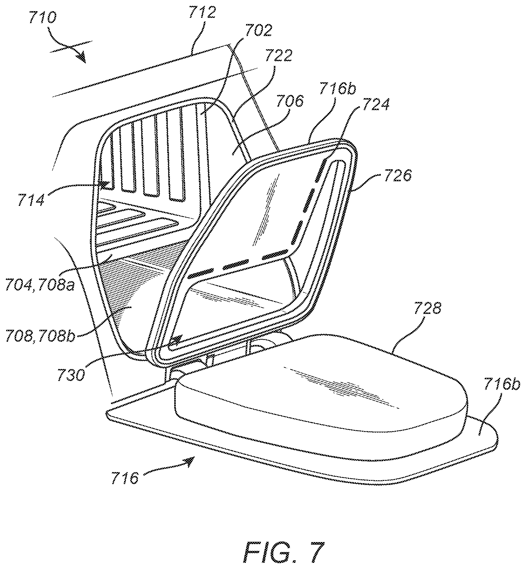 Patent US12157435 Figure 7 – Storage tunnel assembly for the bed of a pickup truck or other vehicle