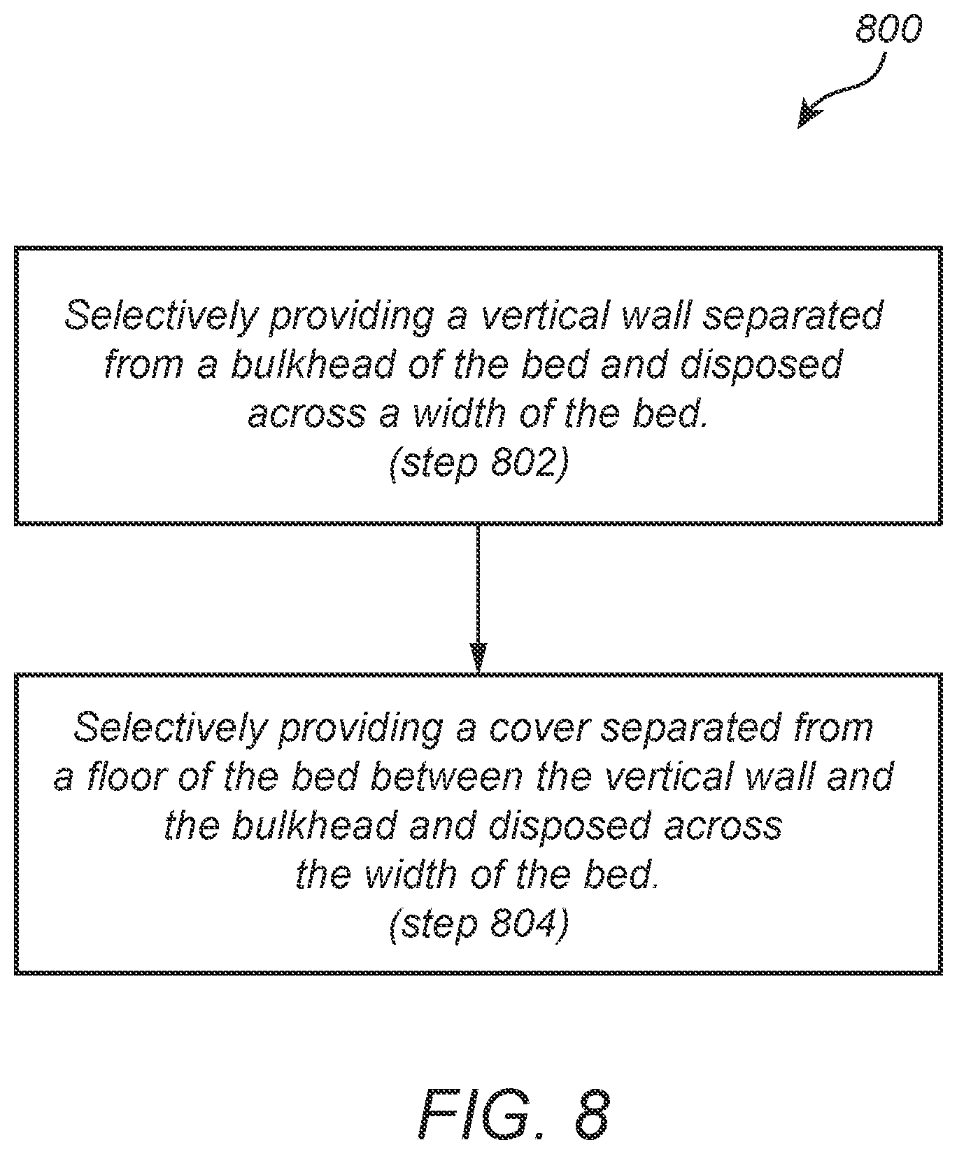 Patent US12157435 Figure 8 – Storage tunnel assembly for the bed of a pickup truck or other vehicle