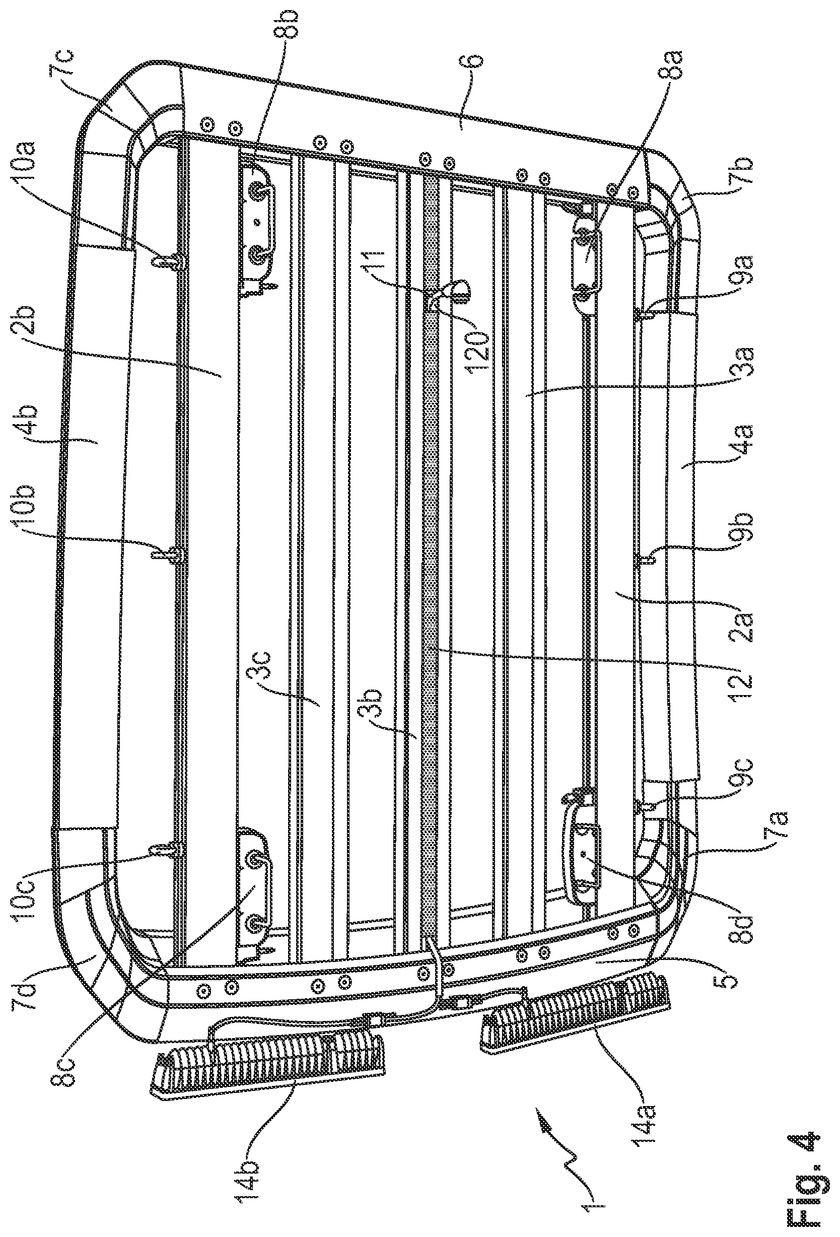 Patent US12157437 Figure 3 – Roof cargo tray for a motor vehicle