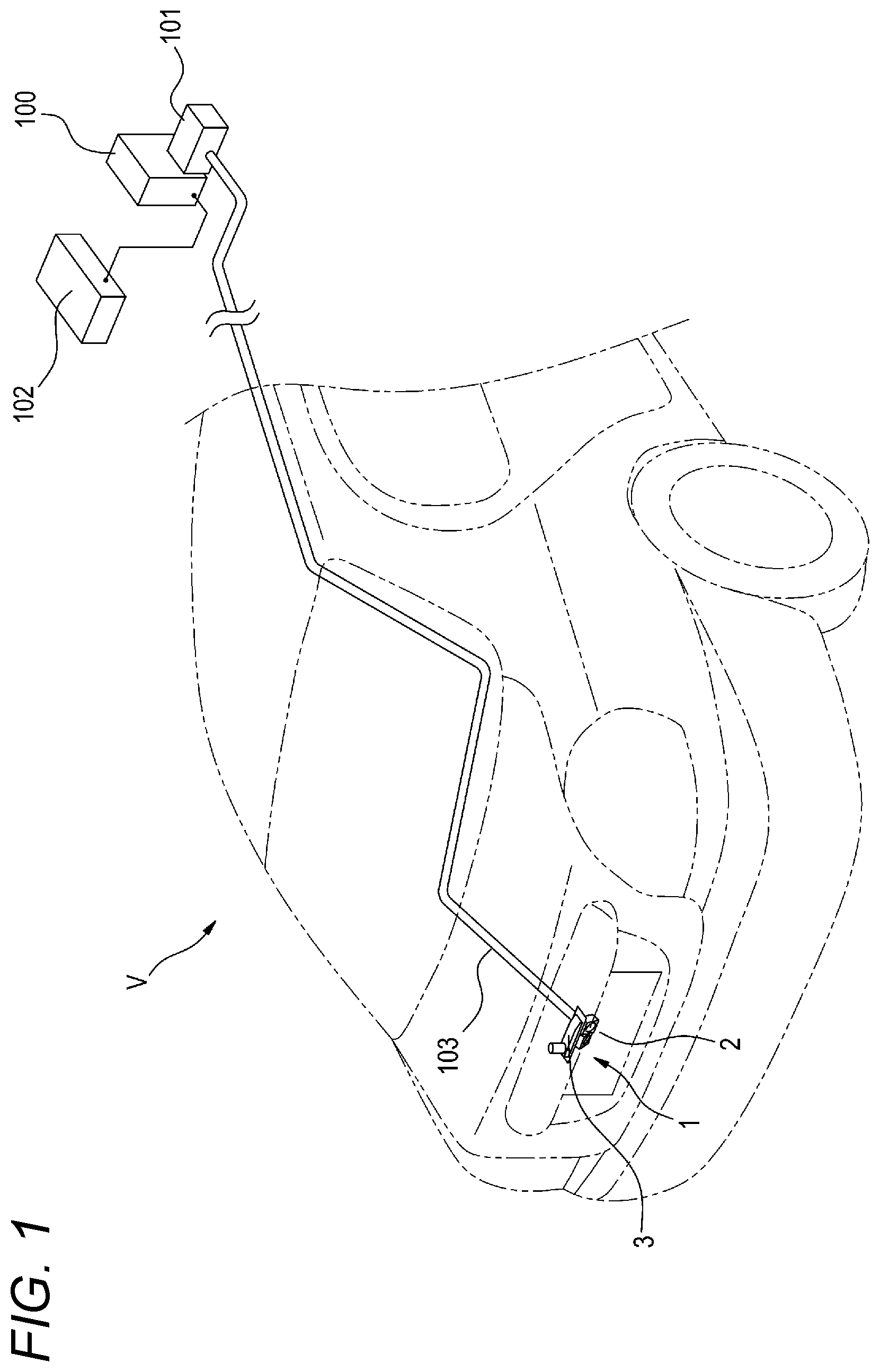 Patent US12157440 Figure 1 – Cleaner for vehicles, bracket for cleaners for vehicles, and cleaner unit for vehicles