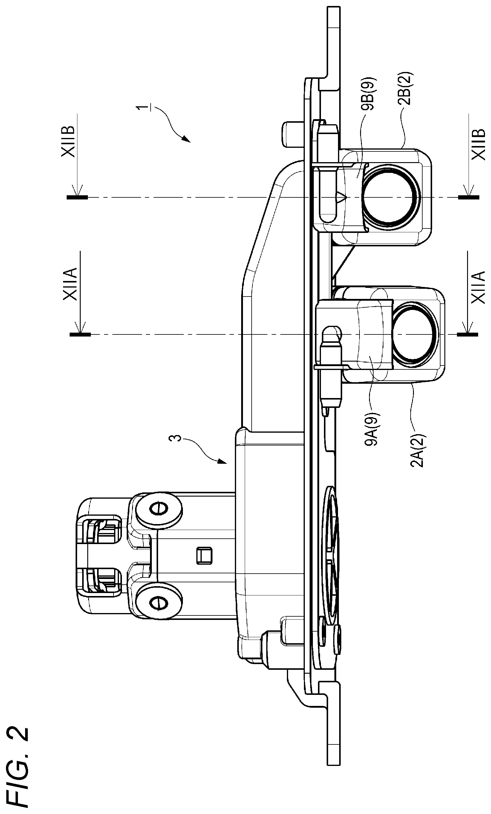 Patent US12157440 Figure 2 – Cleaner for vehicles, bracket for cleaners for vehicles, and cleaner unit for vehicles
