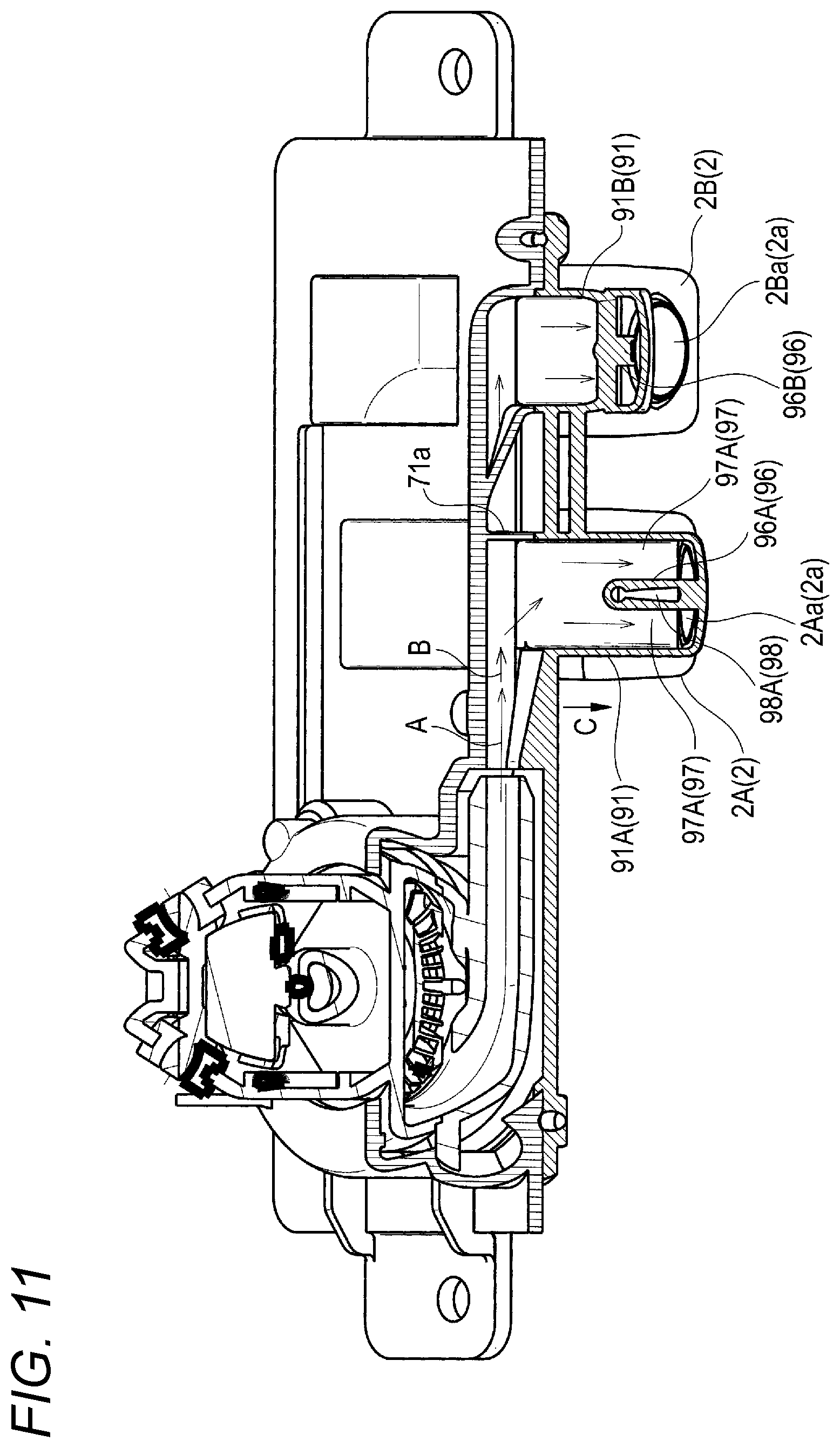 Patent US12157440 Figure 12 – Cleaner for vehicles, bracket for cleaners for vehicles, and cleaner unit for vehicles
