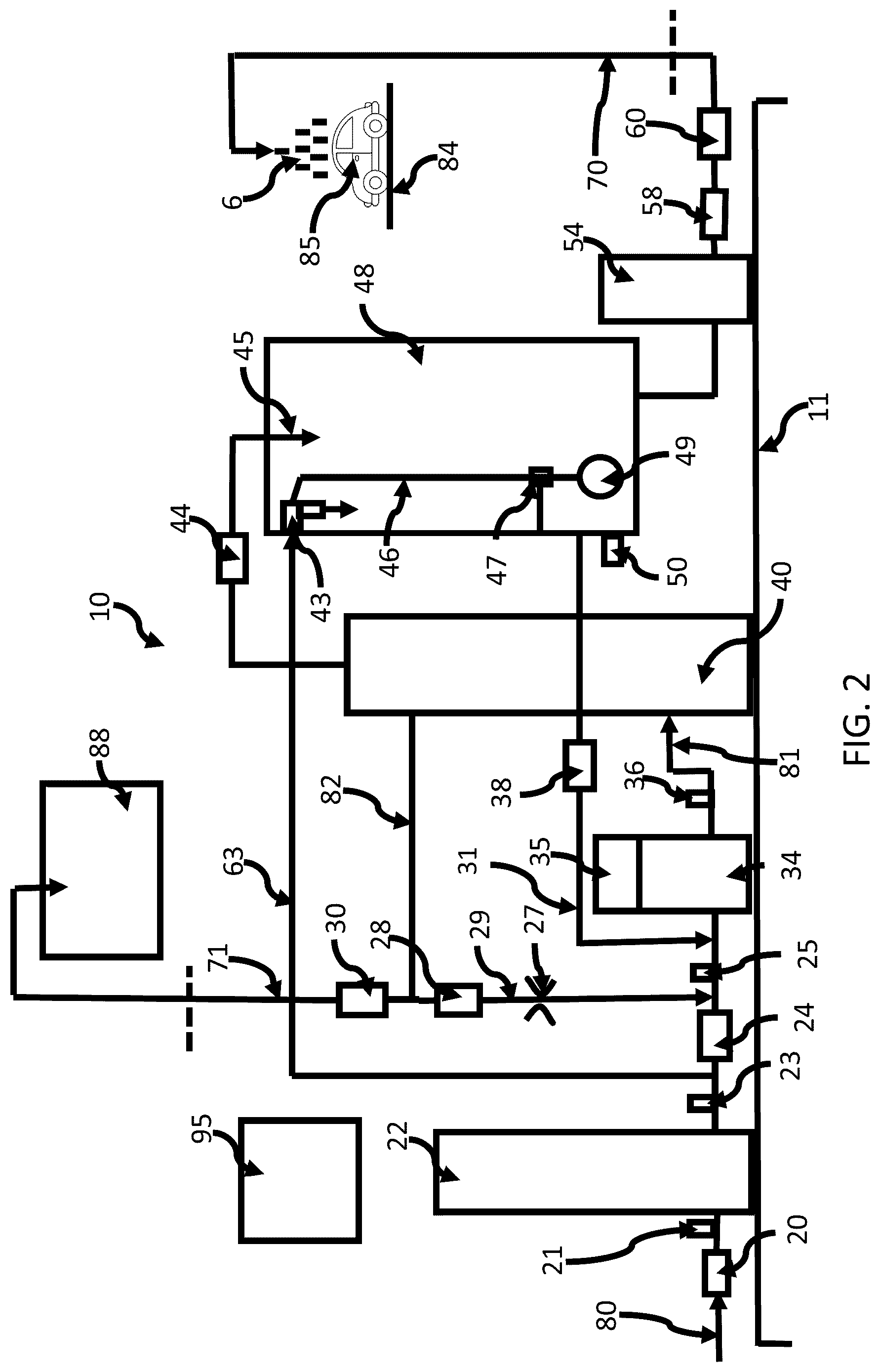 Patent US12157441 Figure 2 – Vehicle wash reverse osmosis system
