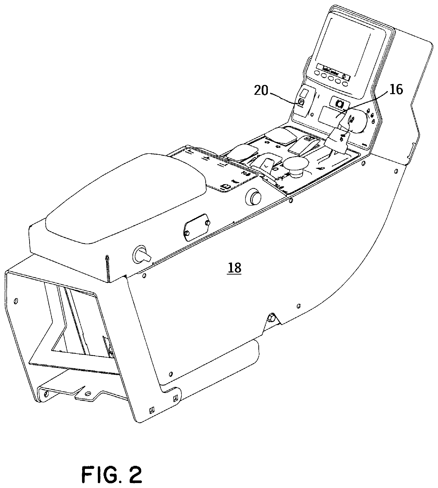 Patent US12157443 Figure 2 – Auxiliary brake system for outdoor grounds maintenance vehicles having hydrostatic traction drive systems