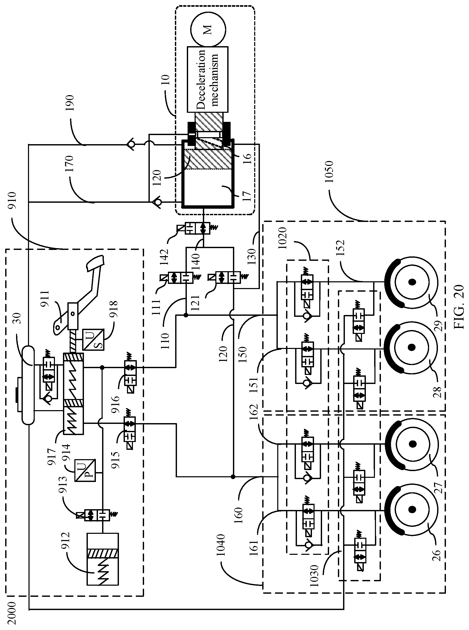 Patent US12157444 Figure 17 – Hydraulic adjustment apparatus, hydraulic adjustment system, brake system, and control method