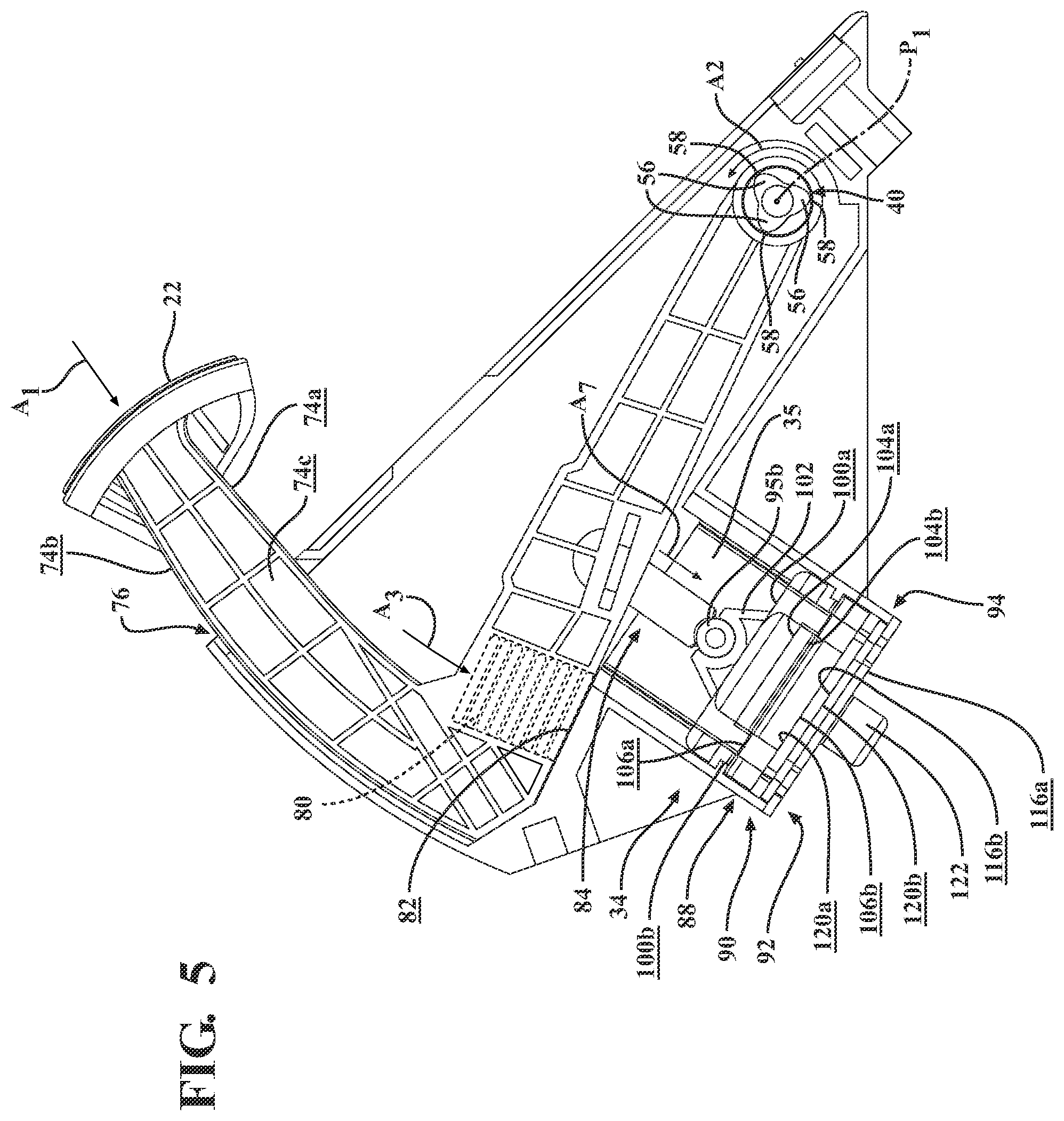 Patent US12157450 Figure 4 – Passive pedal force emulator pedal assembly