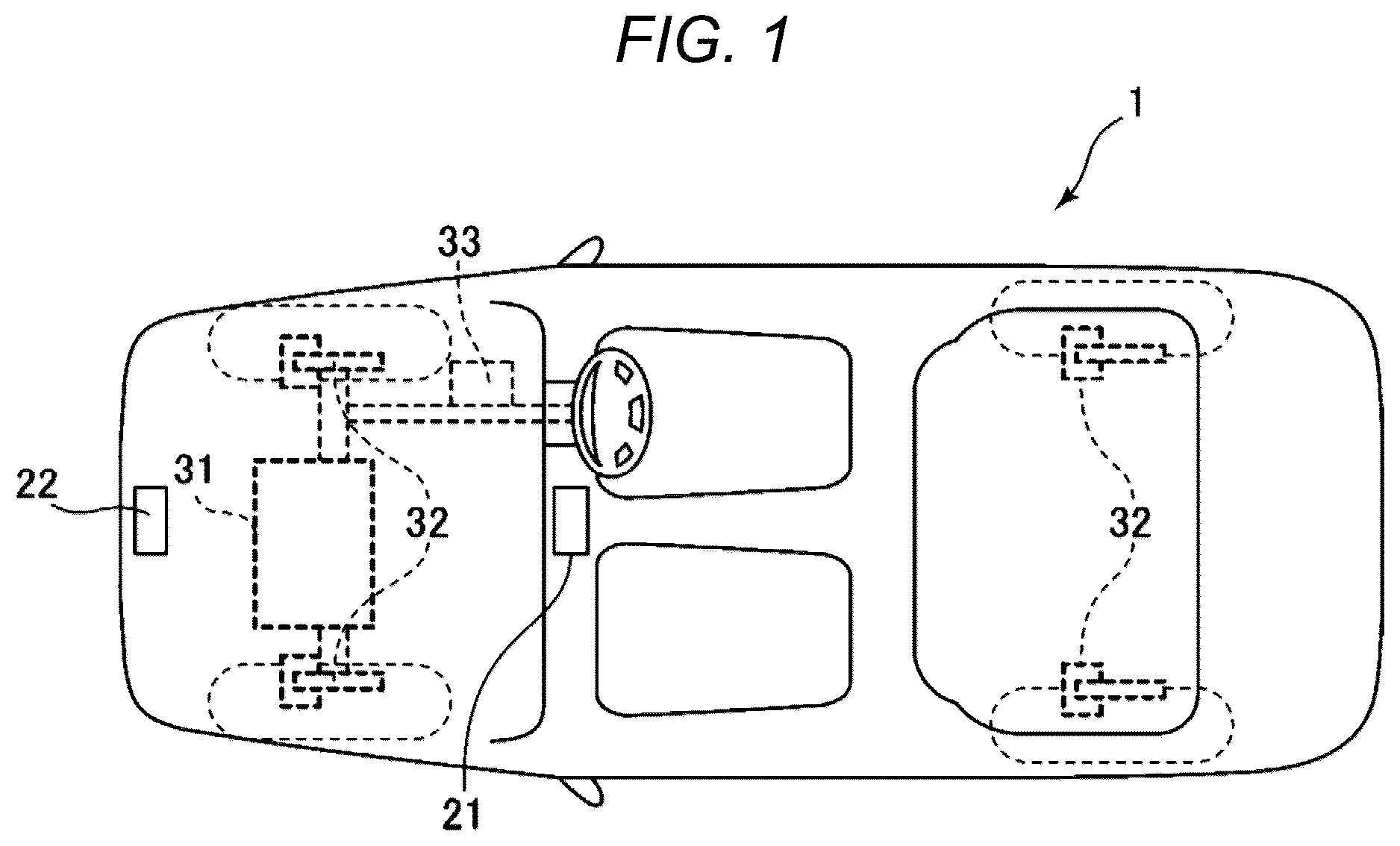 Patent US12157458 Figure 1 – Vehicle control system stabilizing behavior of a vehicle moving to a road edge to be stopped