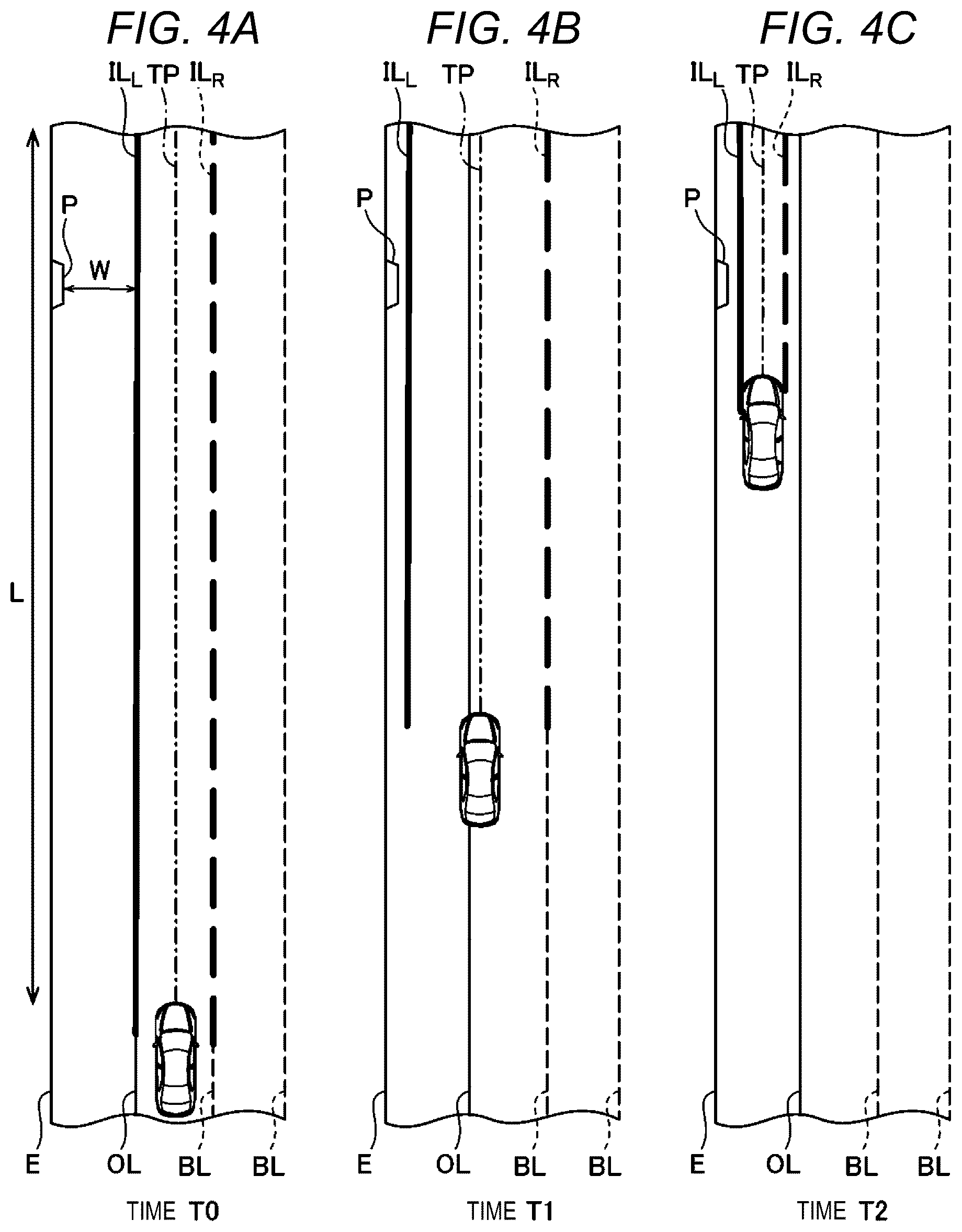 Patent US12157458 Figure 4 – Vehicle control system stabilizing behavior of a vehicle moving to a road edge to be stopped