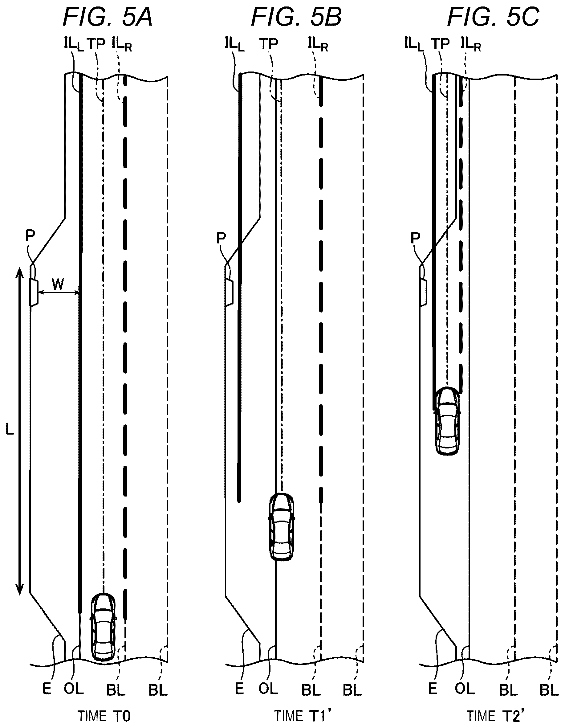 Patent US12157458 Figure 5 – Vehicle control system stabilizing behavior of a vehicle moving to a road edge to be stopped