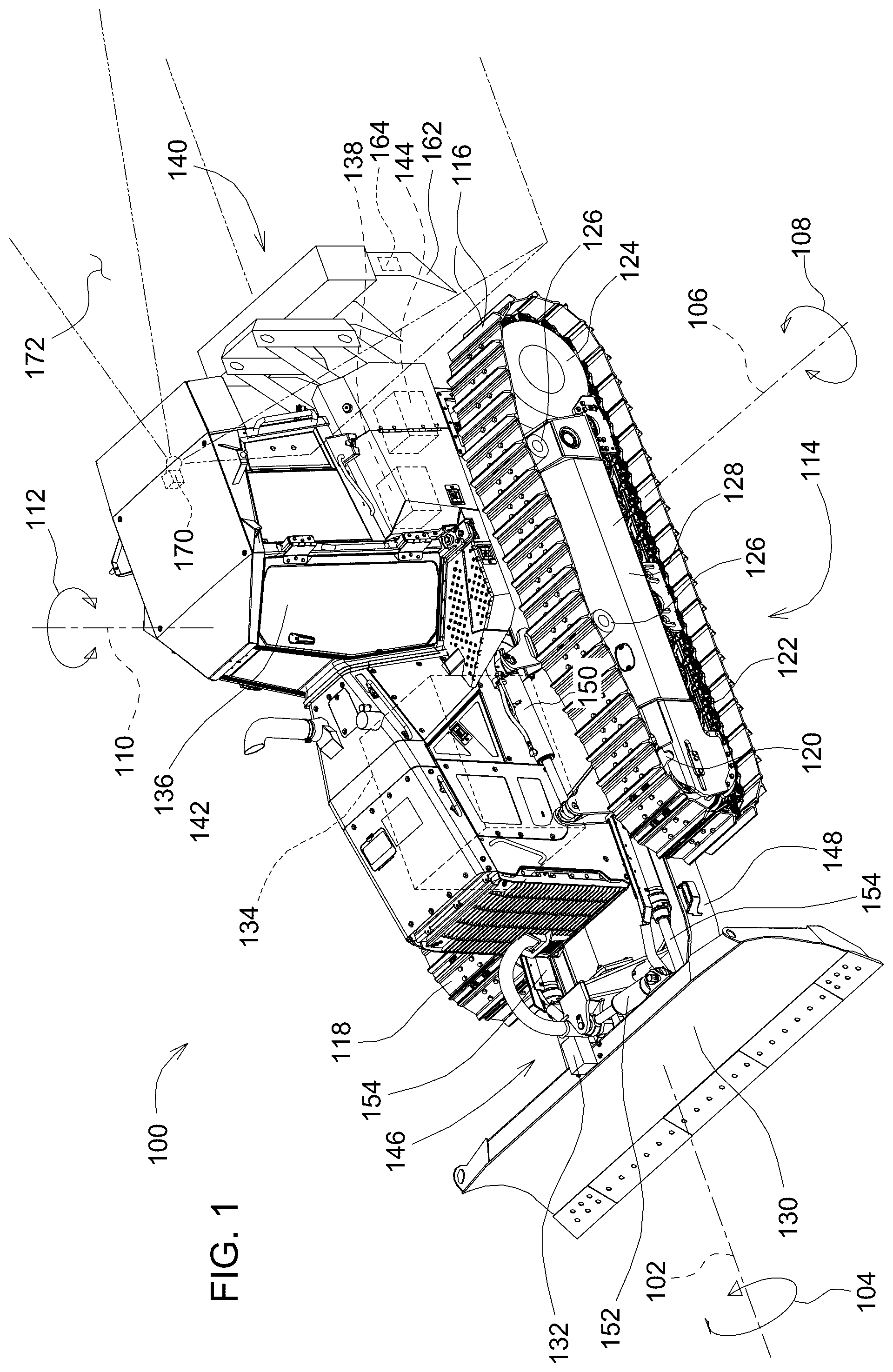 Patent US12157460 Figure 1 – Object detection system and method for a work machine using work implement masking