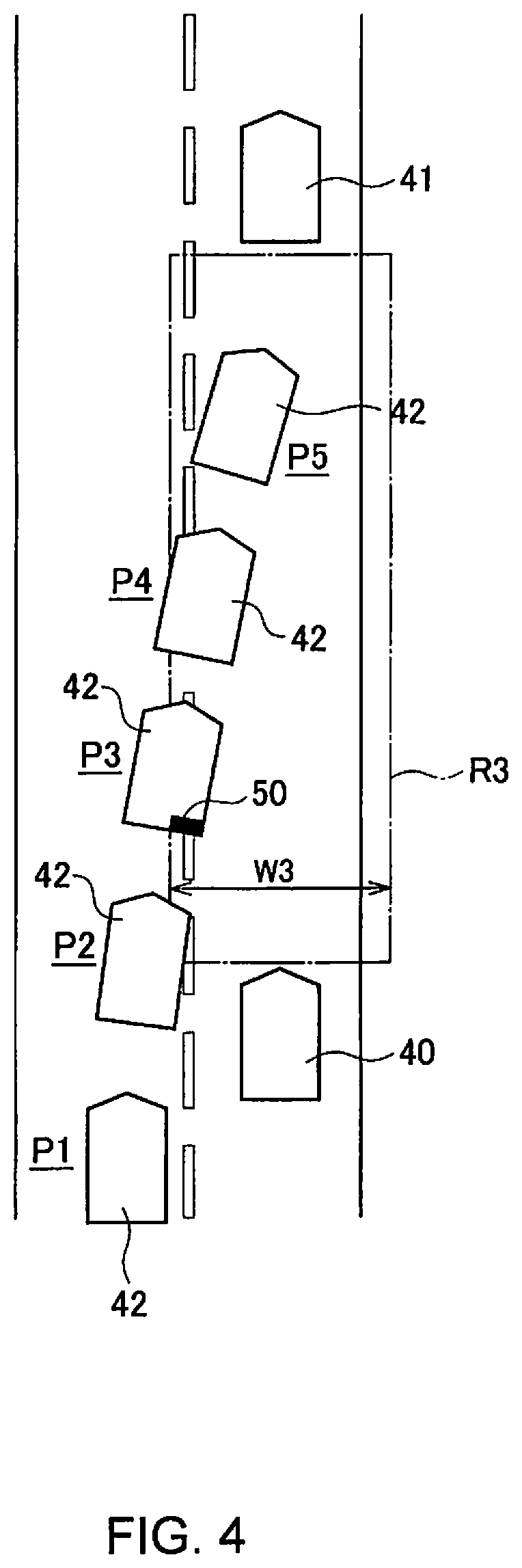 Patent US12157467 Figure 4 – Driving assist method and driving assist device for detecting cut-in vehicle when host vehicle is stopped