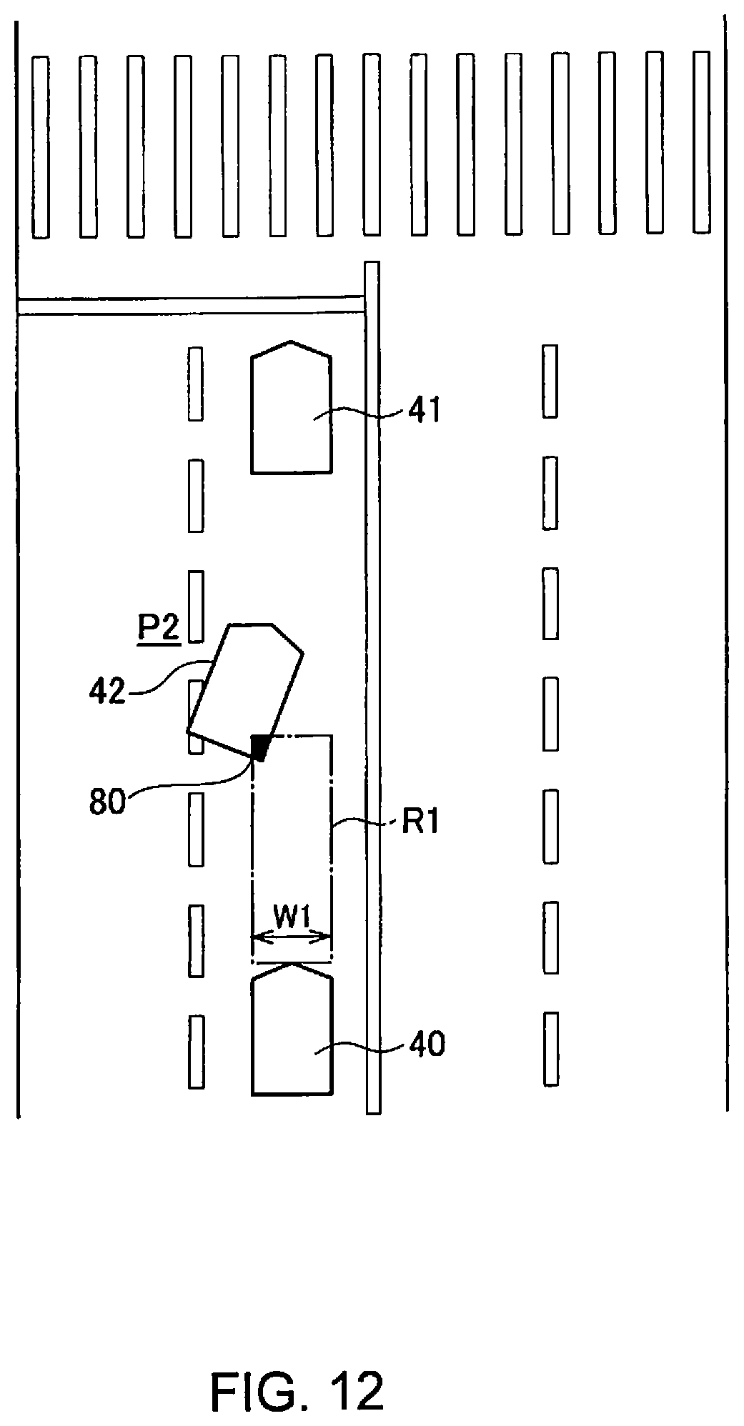 Patent US12157467 Figure 12 – Driving assist method and driving assist device for detecting cut-in vehicle when host vehicle is stopped