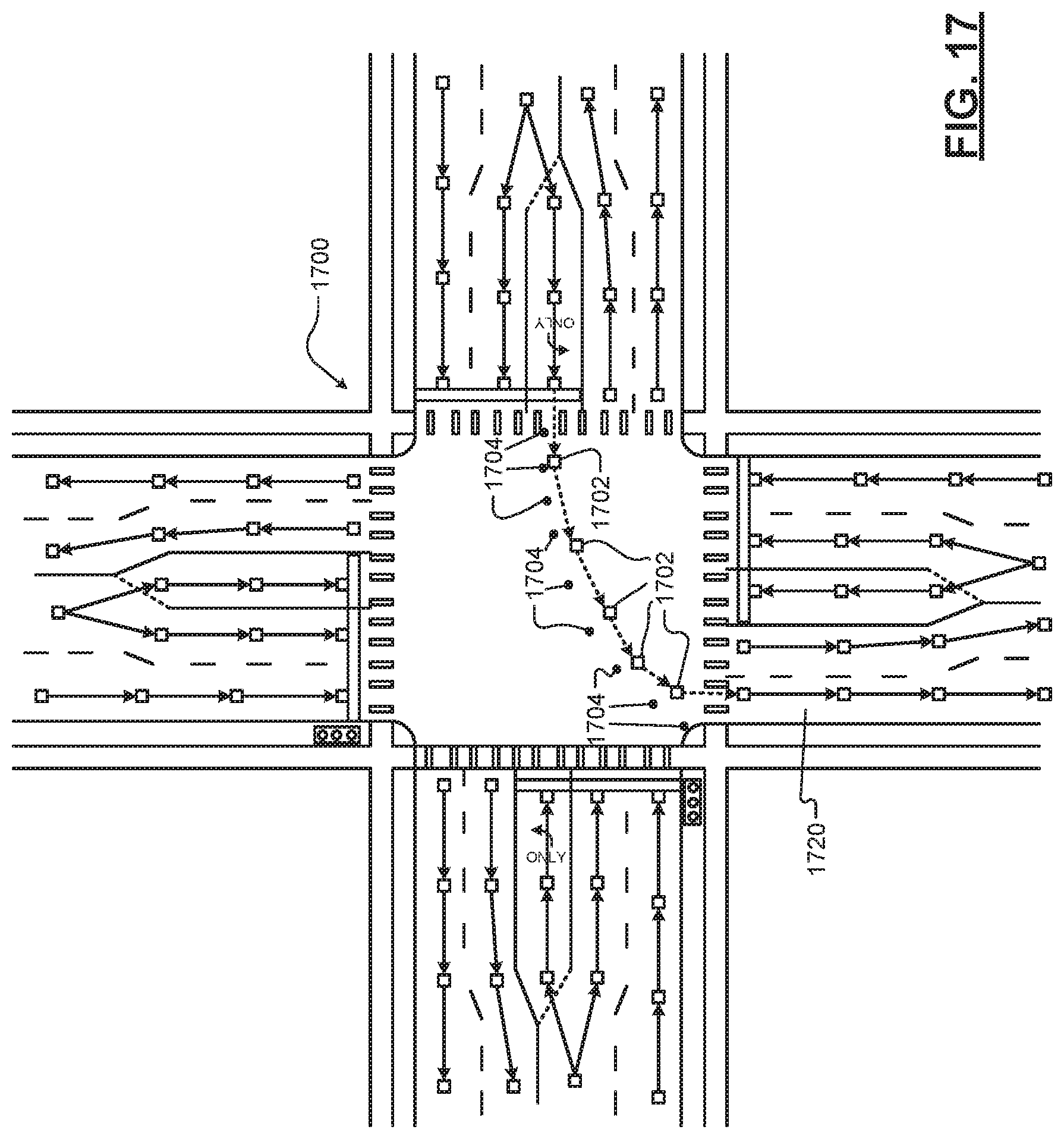 Patent US12157484 Figure 17 – V2-based roll-over alert in an intersection