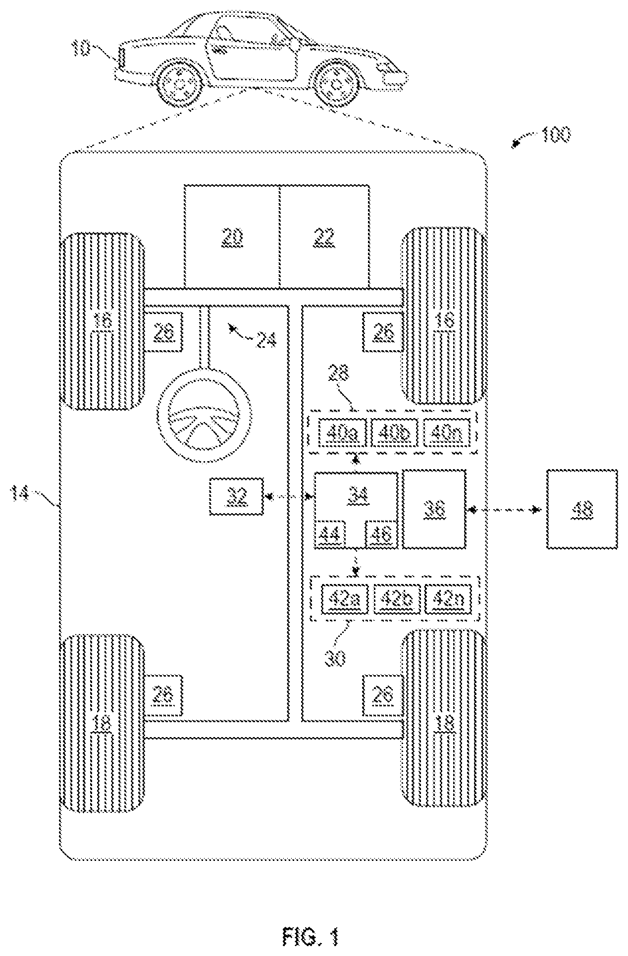 Patent US12157497 Figure 1 – Vehicle systems and related methods with autonomous courtesy avoidance