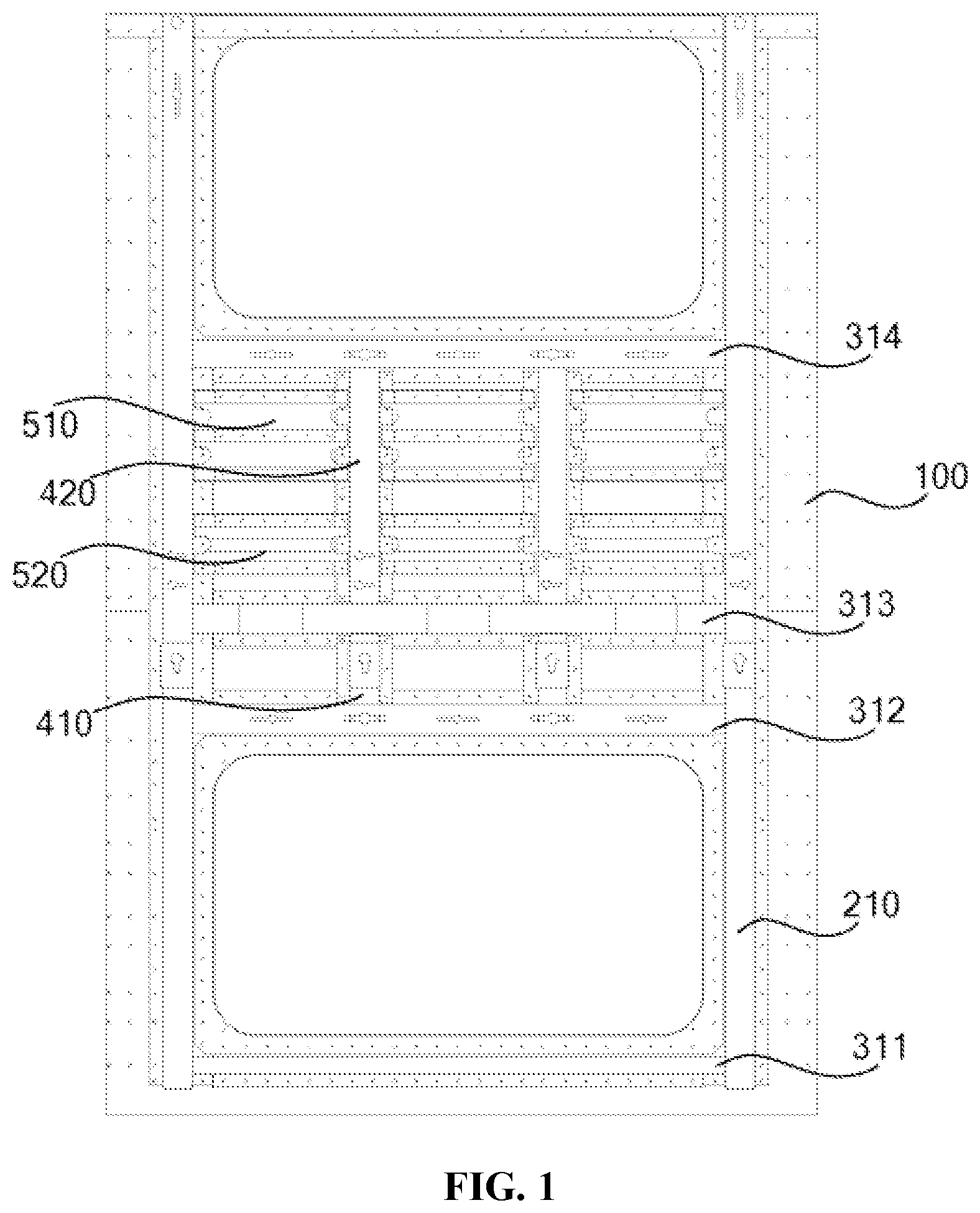 Patent US12157505 Figure 1 – Sidewall window structure module of train, and train