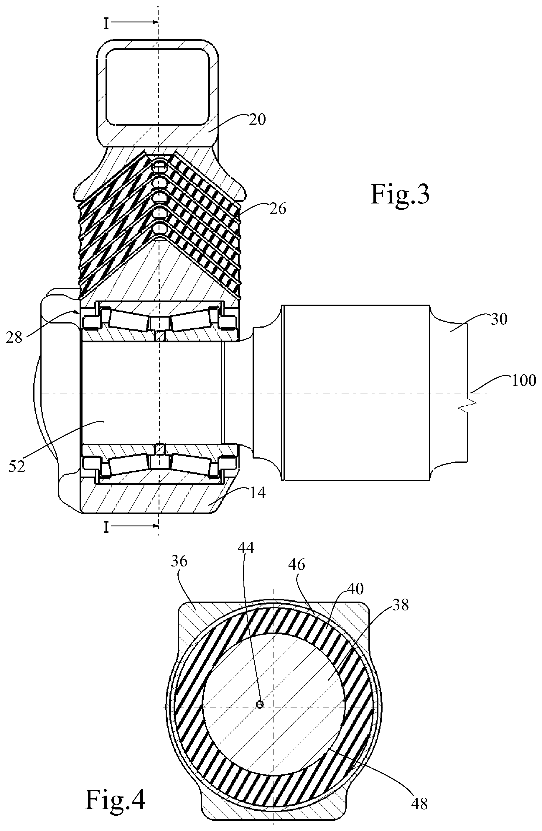 Patent US12157506 Figure 3 – Wheel axle guiding assembly with longitudinal hydro-mechanical converters and associated running gear