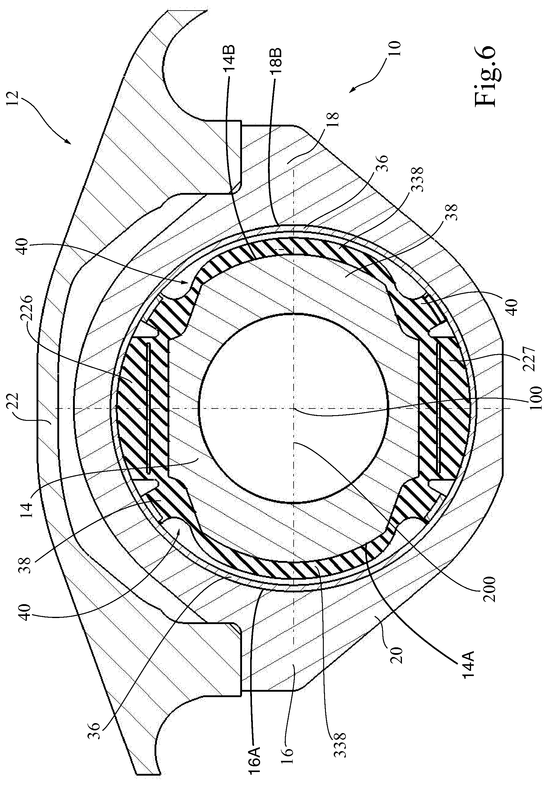 Patent US12157506 Figure 5 – Wheel axle guiding assembly with longitudinal hydro-mechanical converters and associated running gear