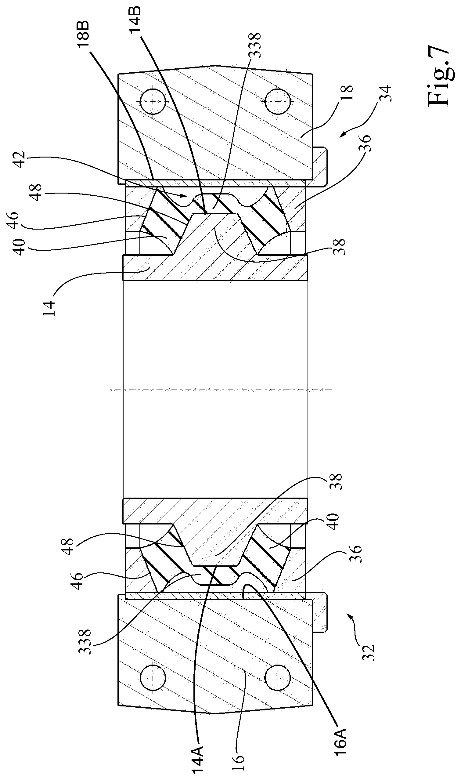 Patent US12157506 Figure 6 – Wheel axle guiding assembly with longitudinal hydro-mechanical converters and associated running gear