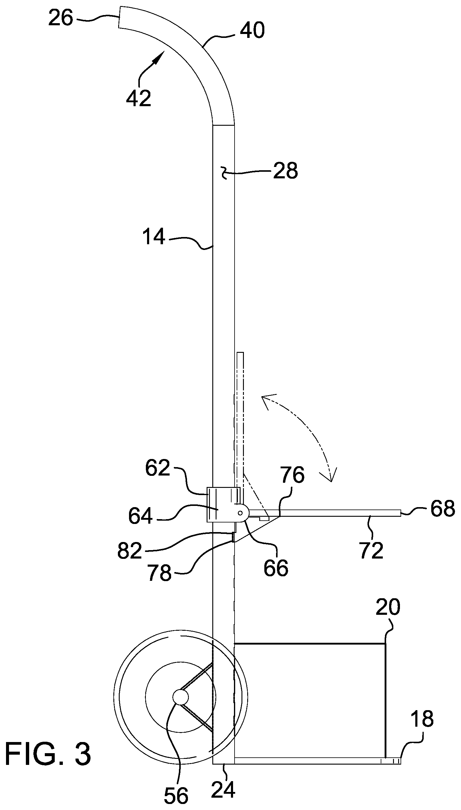 Patent US12157510 Figure 3 – Hand truck assembly