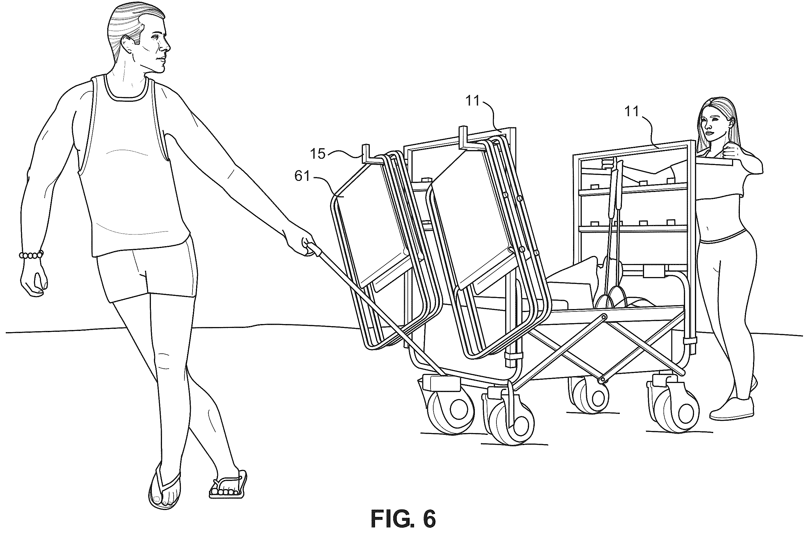 Patent US12157511 Figure 6 – Folding utility cart accessory device
