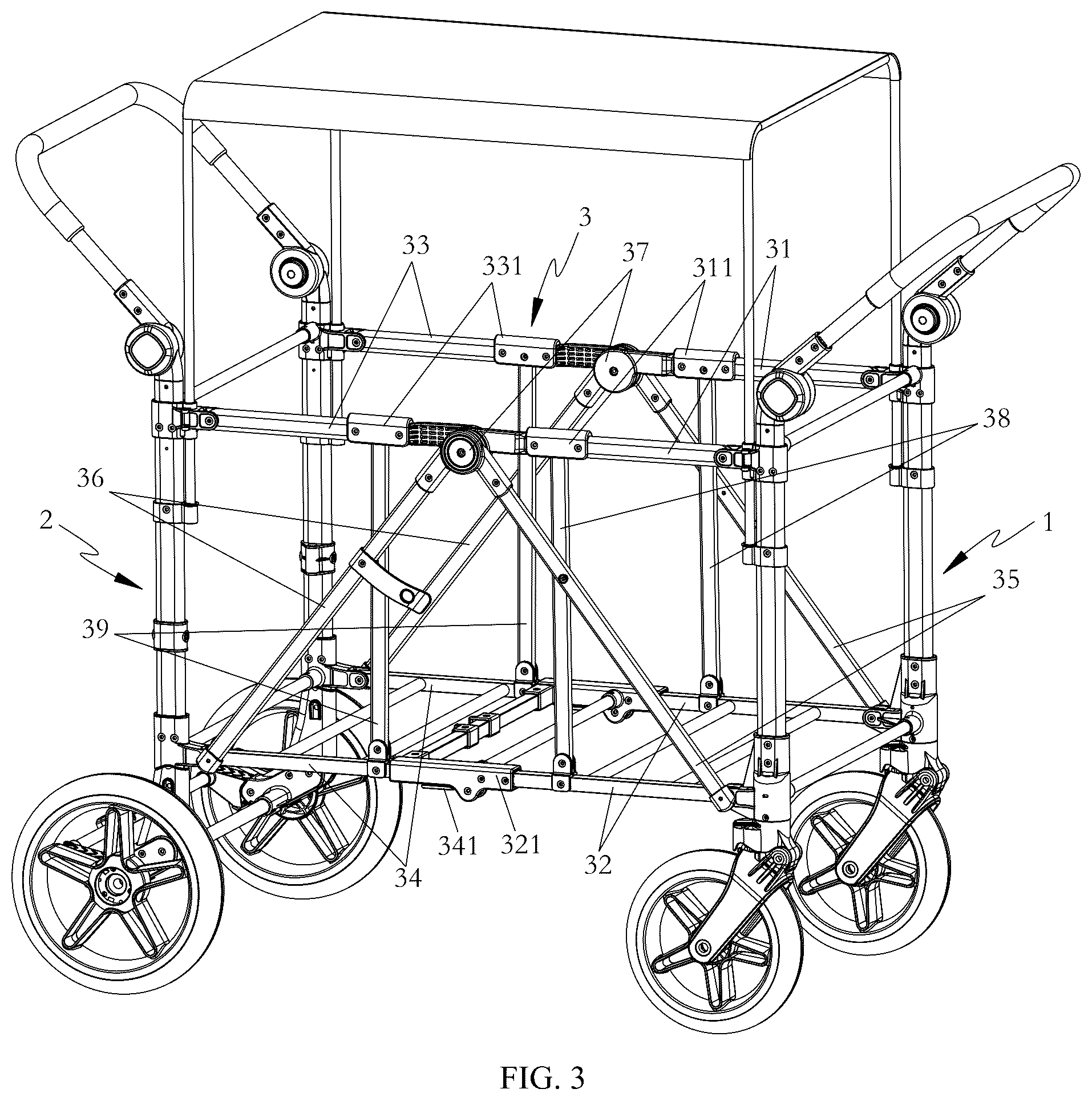 Patent US12157512 Figure 3 – Folding cart