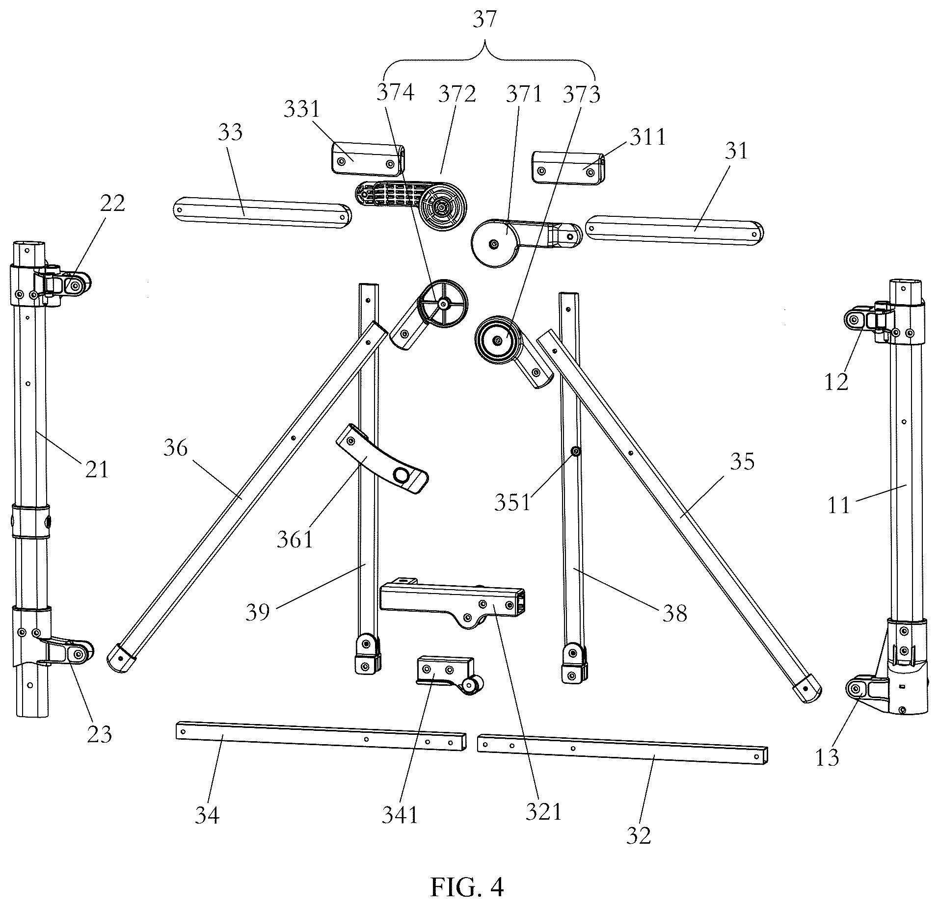 Patent US12157512 Figure 4 – Folding cart