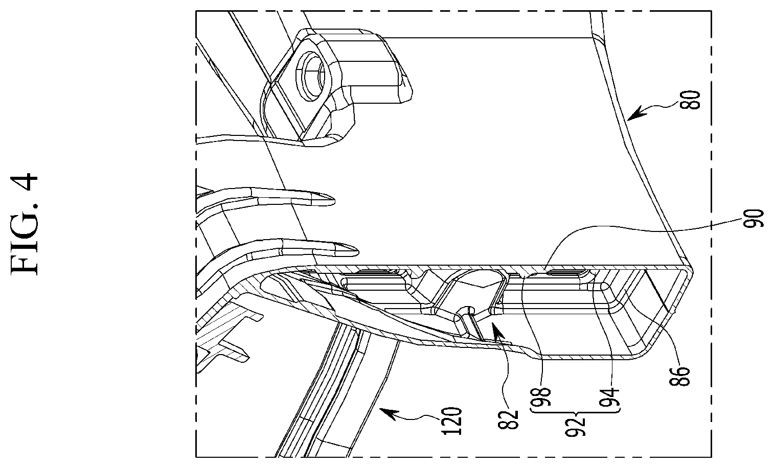 Patent US12157516 Figure 4 – Casting vehicle body structure