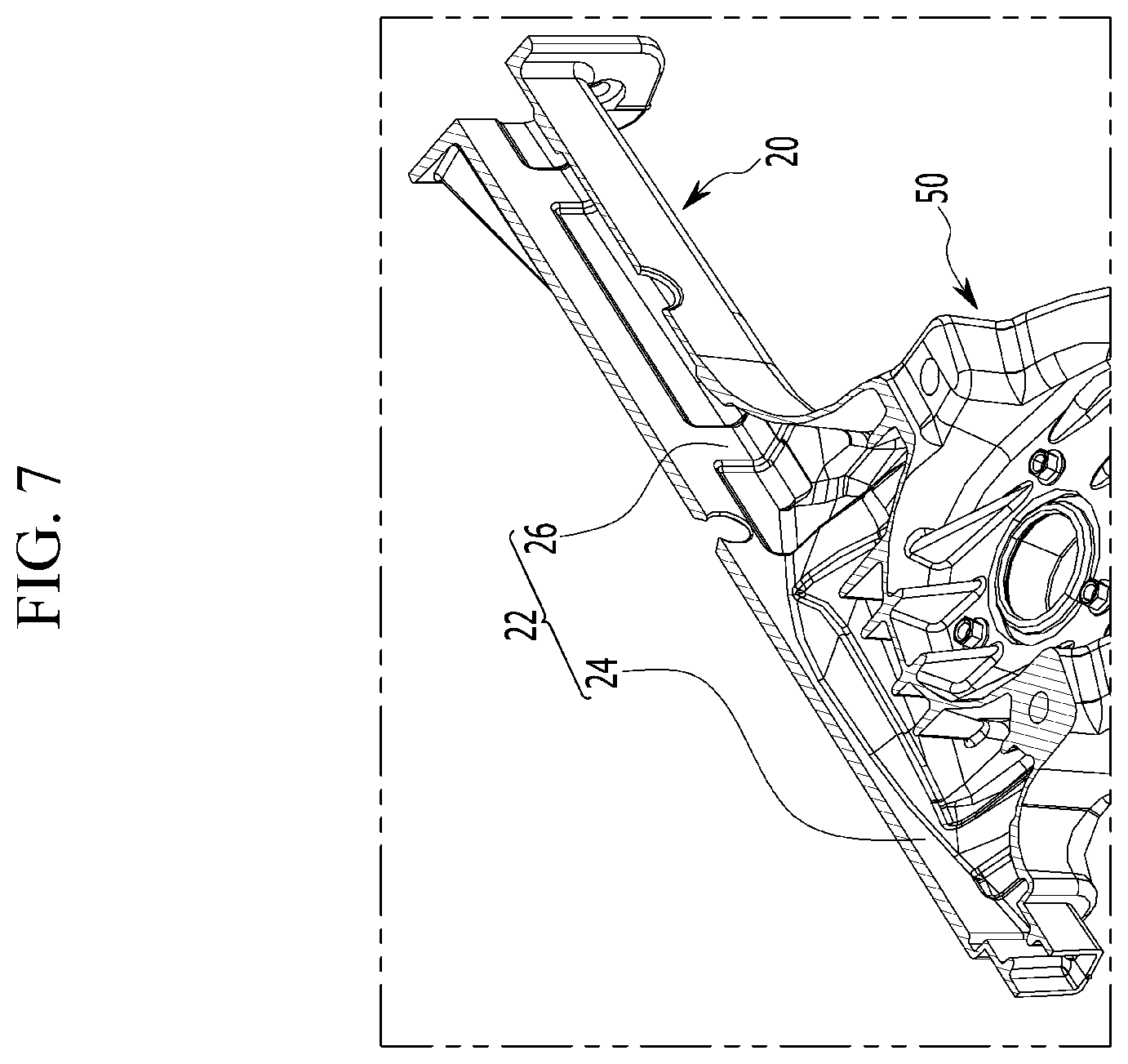 Patent US12157516 Figure 7 – Casting vehicle body structure