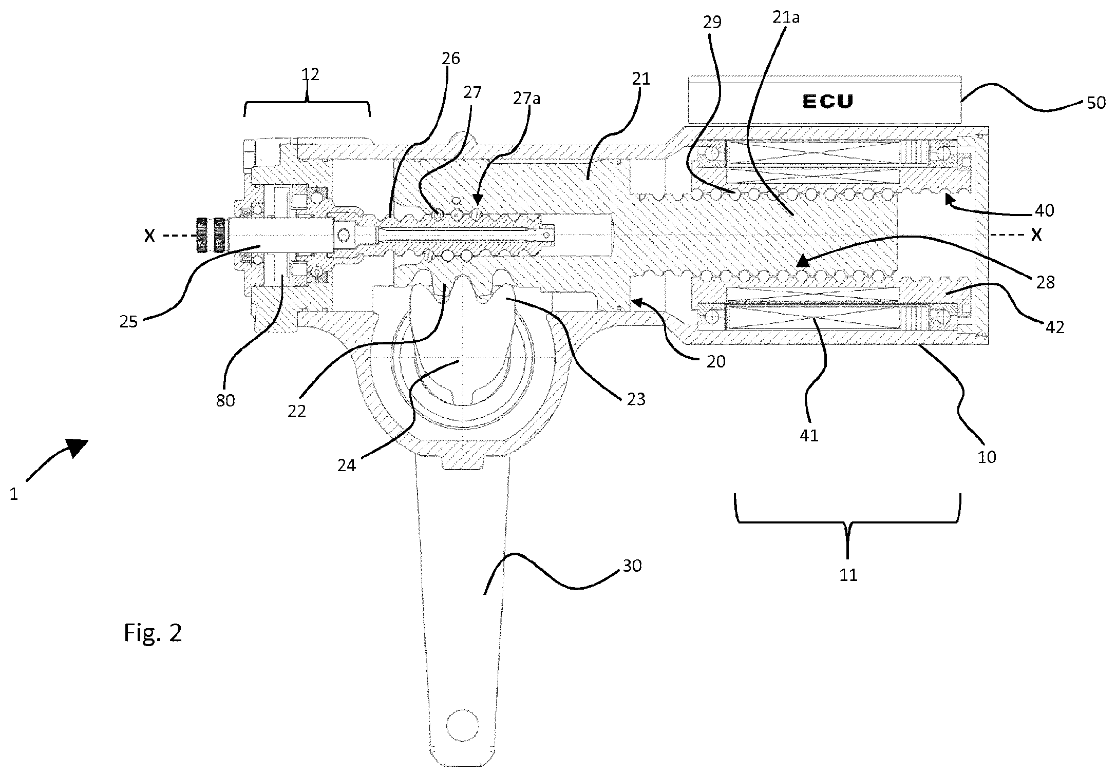 Patent US12157519 Figure 2 – Recirculating-ball steering system