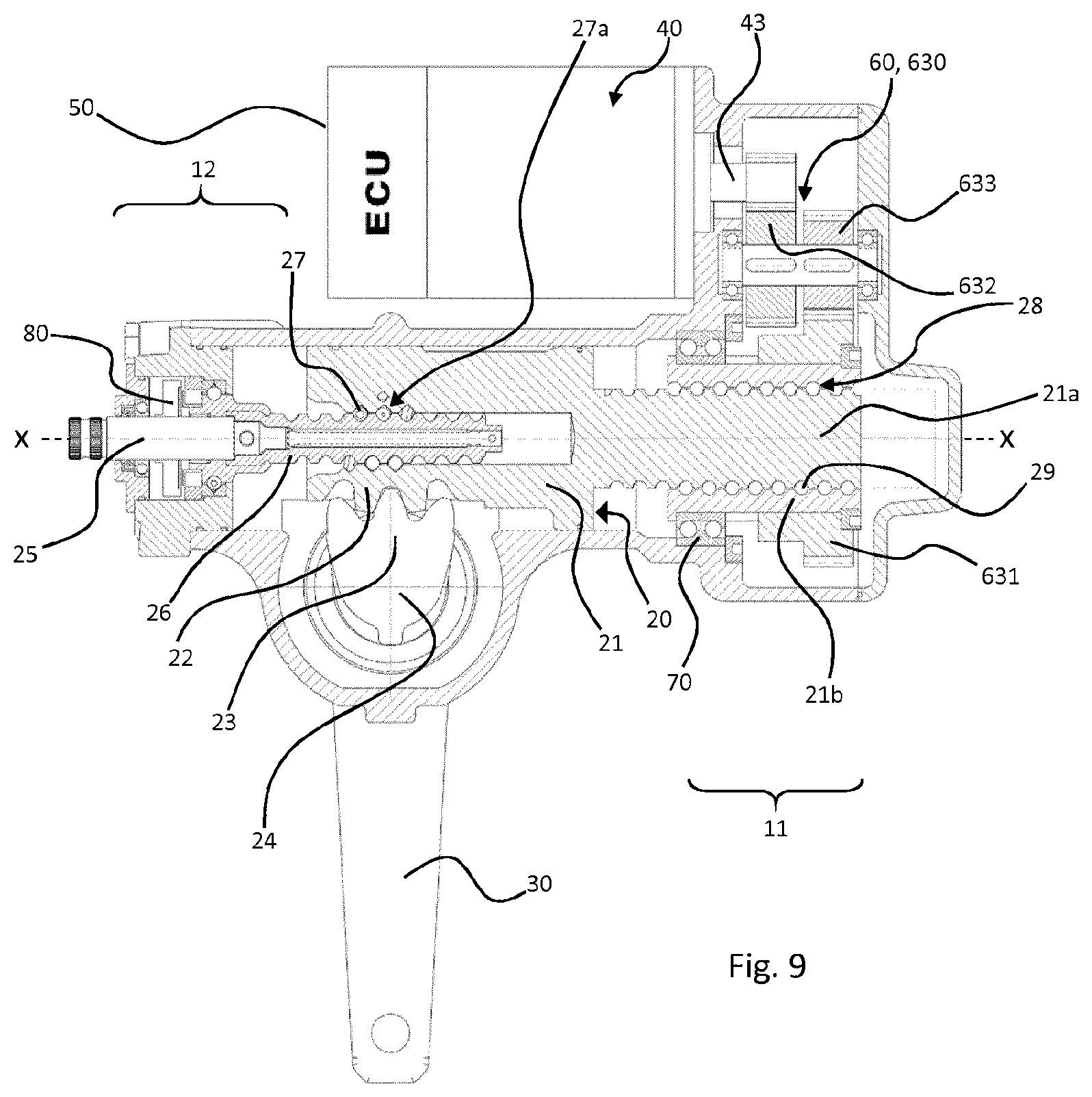 Patent US12157519 Figure 9 – Recirculating-ball steering system