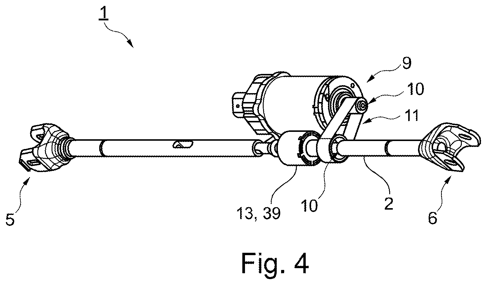 Patent US12157522 Figure 3 – Electromechanical actuator and rear-axle steering system