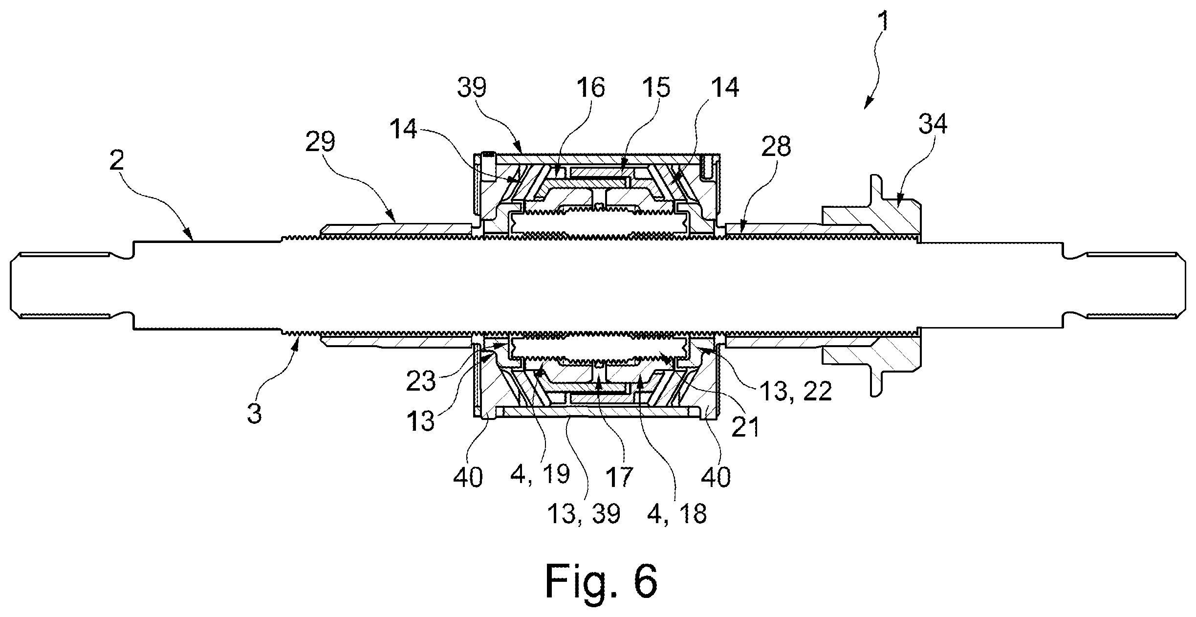 Patent US12157522 Figure 5 – Electromechanical actuator and rear-axle steering system