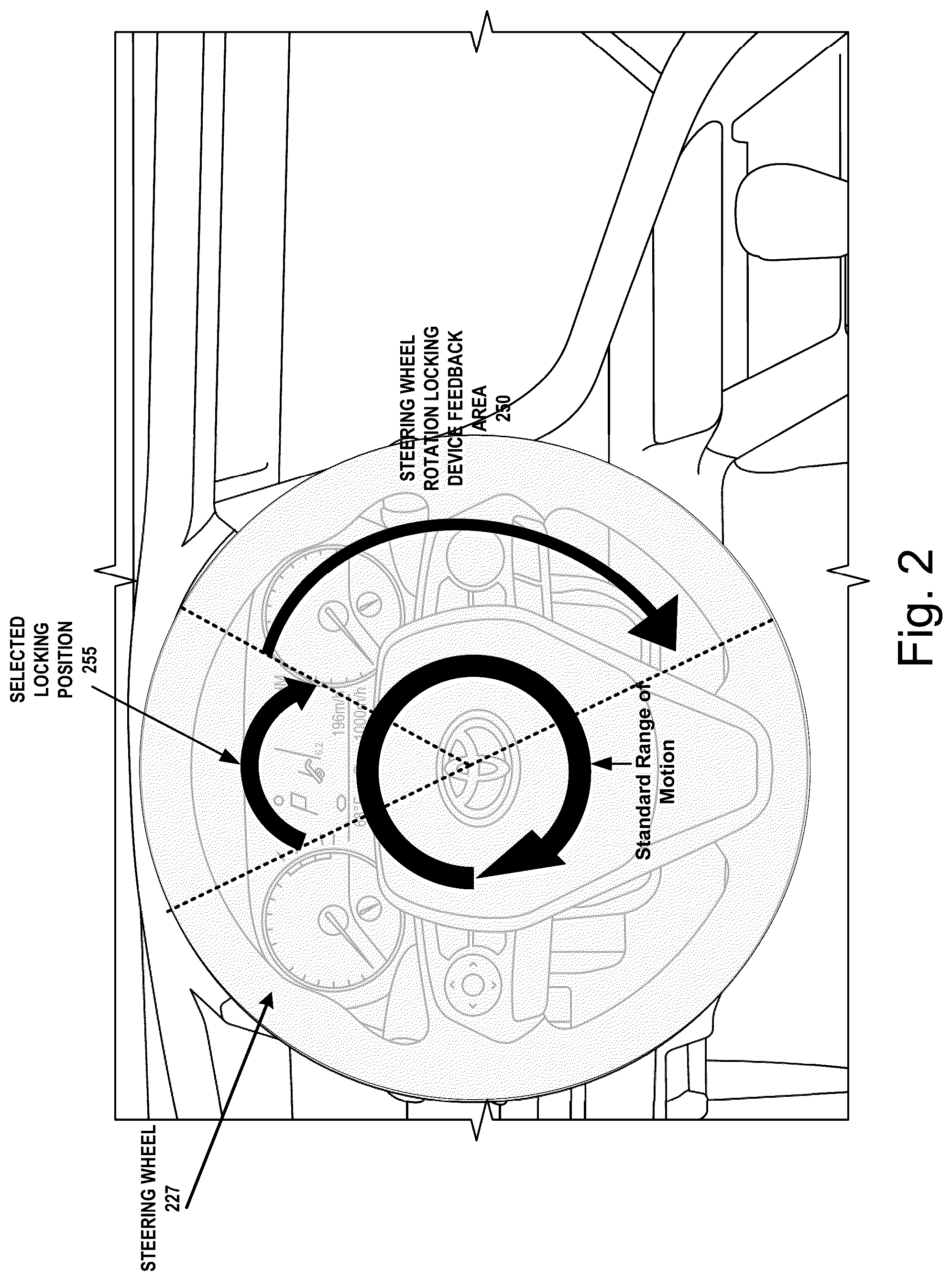 Patent US12157528 Figure 2 – System and method to prevent lateral control by limiting turning by a steering wheel