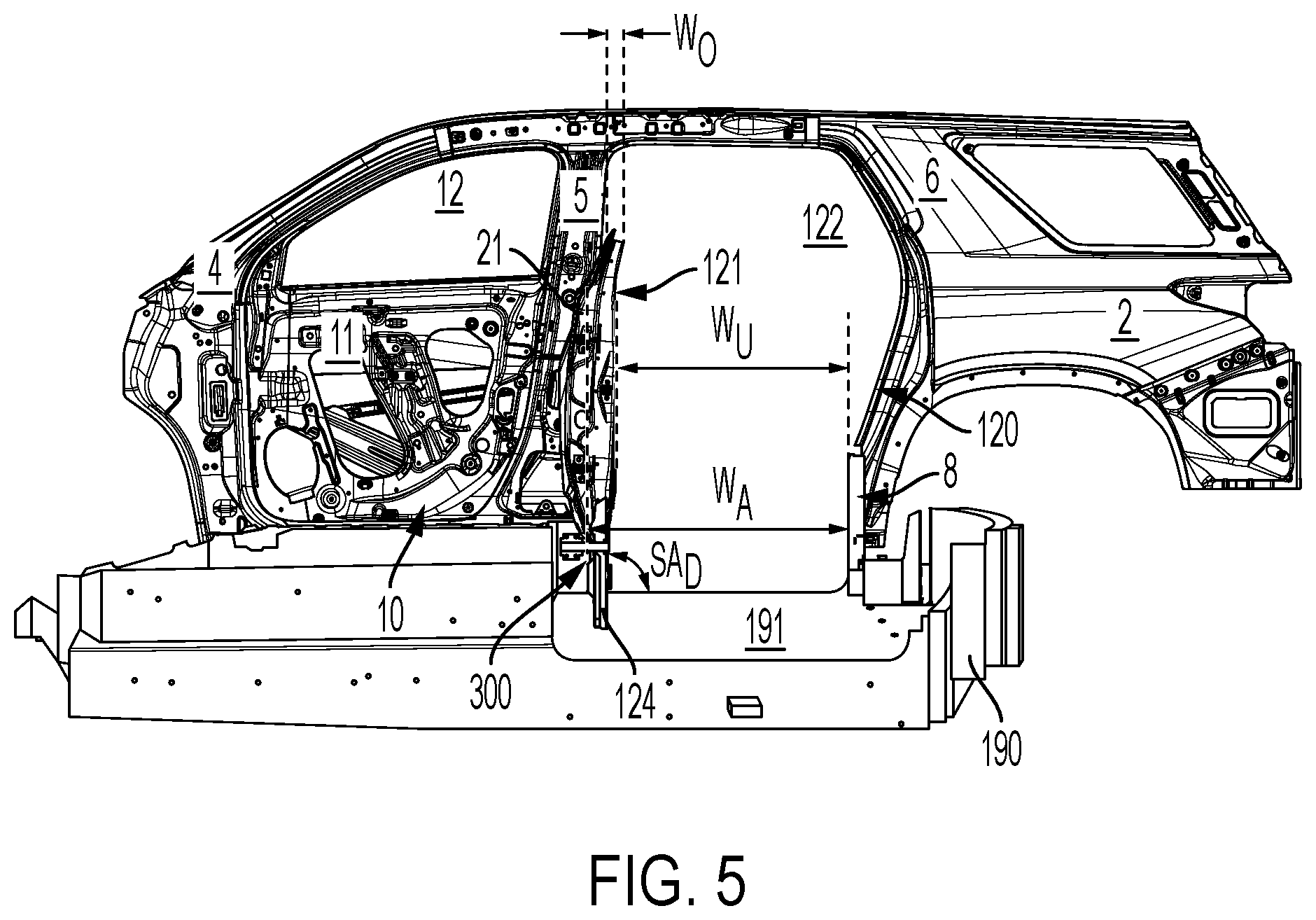 Patent US12157529 Figure 3 – Wheelchair accessible vehicle having a swing door and modification methods therefor