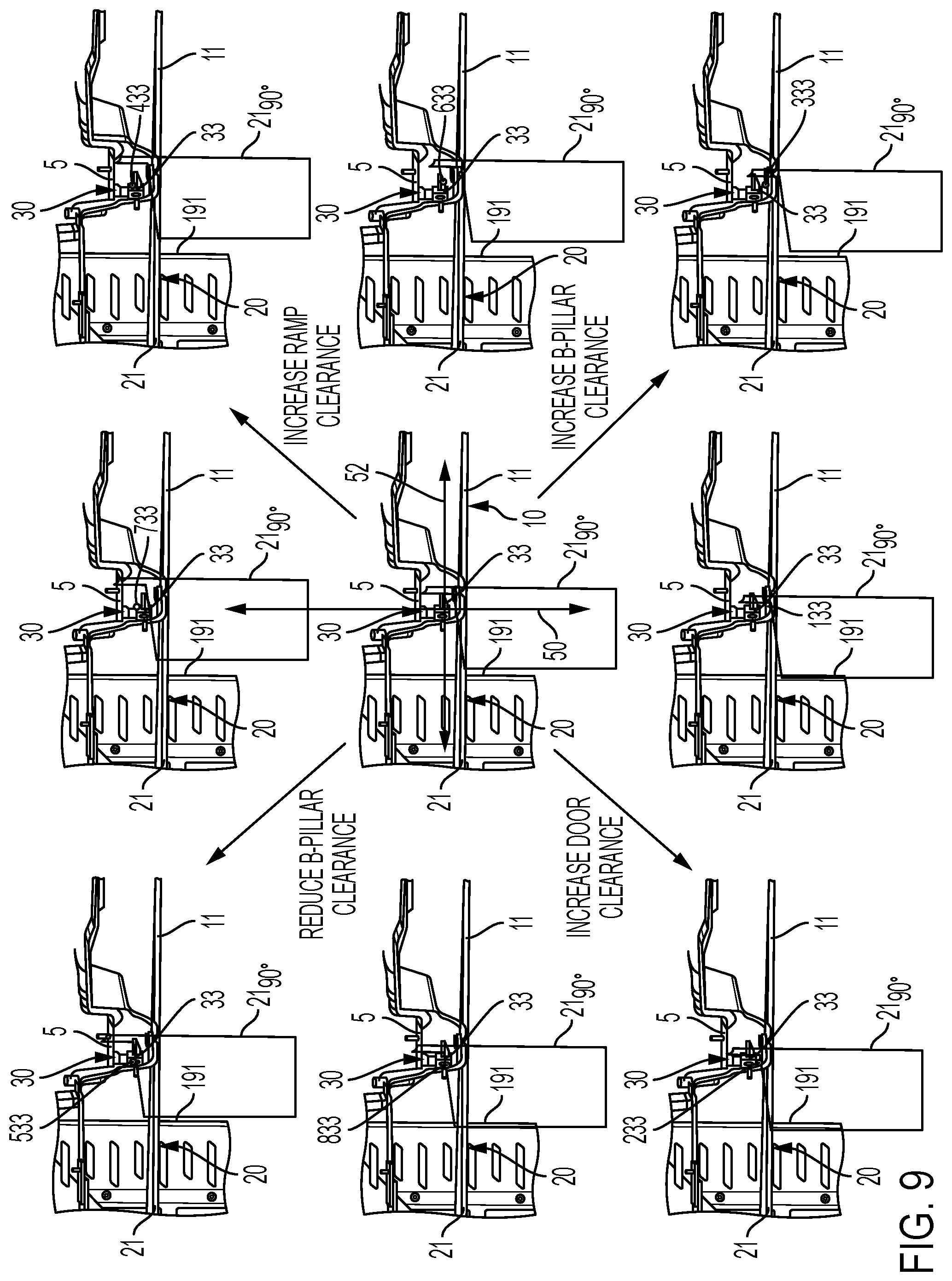 Patent US12157529 Figure 5 – Wheelchair accessible vehicle having a swing door and modification methods therefor