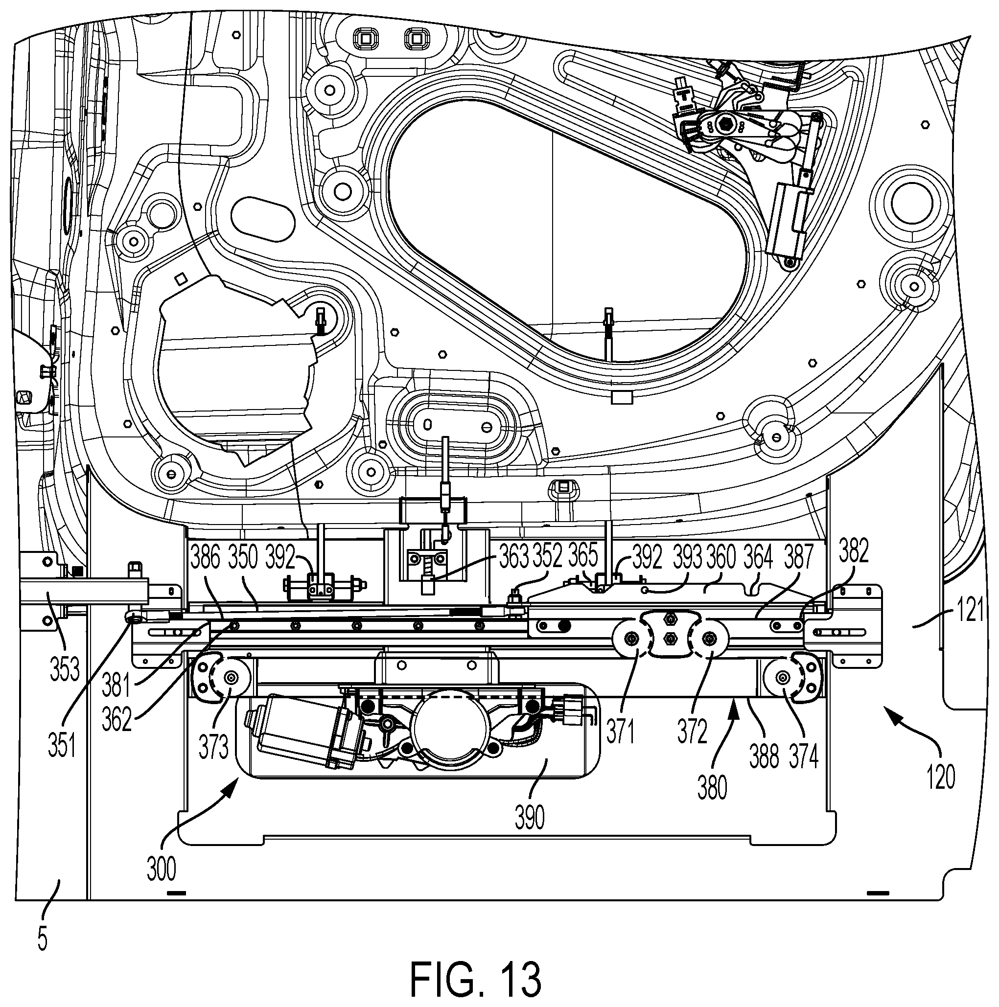 Patent US12157529 Figure 8 – Wheelchair accessible vehicle having a swing door and modification methods therefor