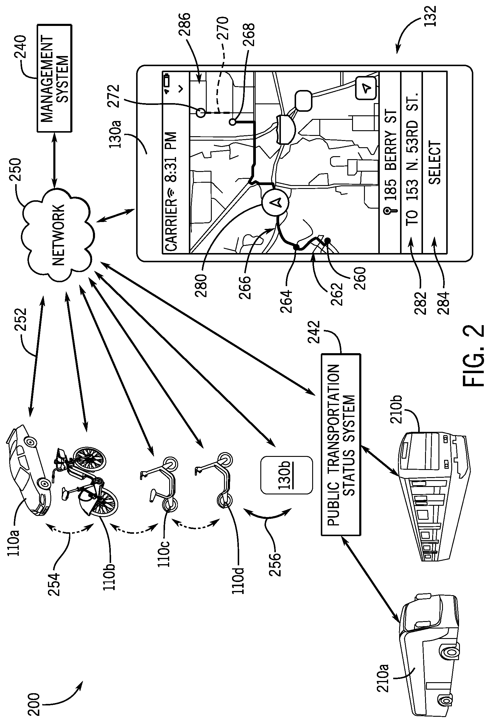 Patent US12157530 Figure 2 – Micromobility transit vehicle lock-to mechanism systems and methods
