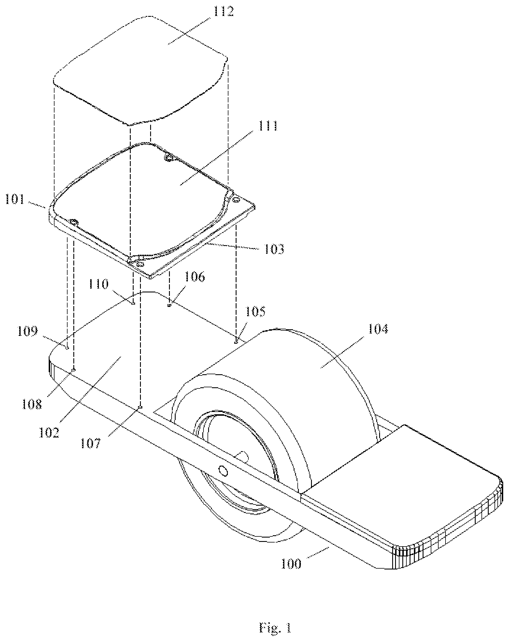 Patent US12157534 Figure 1 – Cushioned footpad with reinforcing support structure