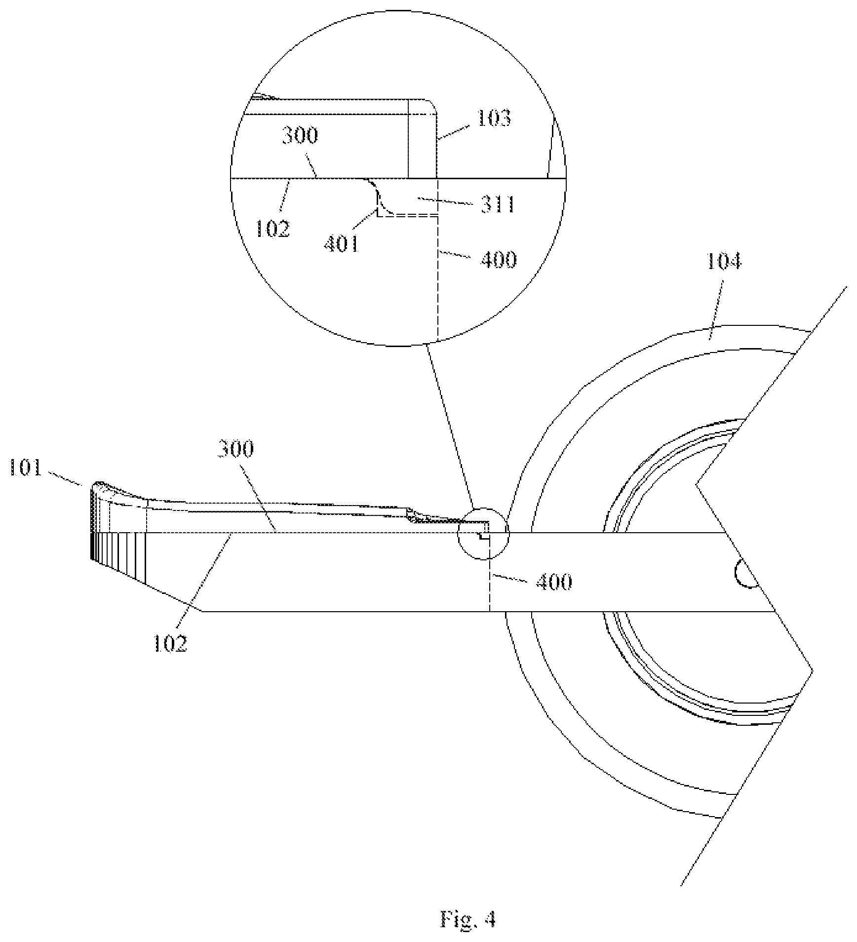 Patent US12157534 Figure 3 – Cushioned footpad with reinforcing support structure