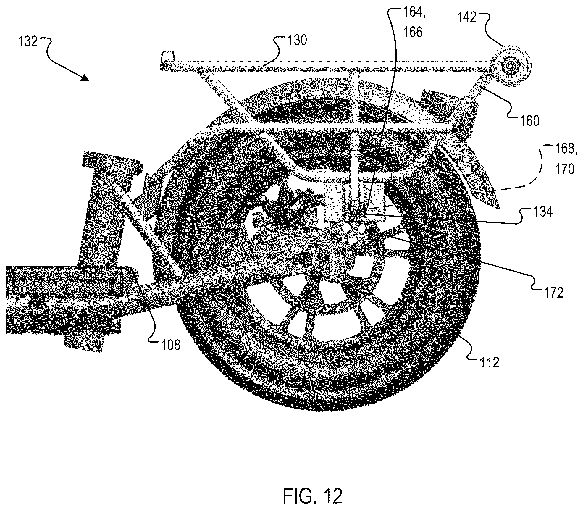 Patent US12157536 Figure 7 – Portable conveyance with dual function rack and stand