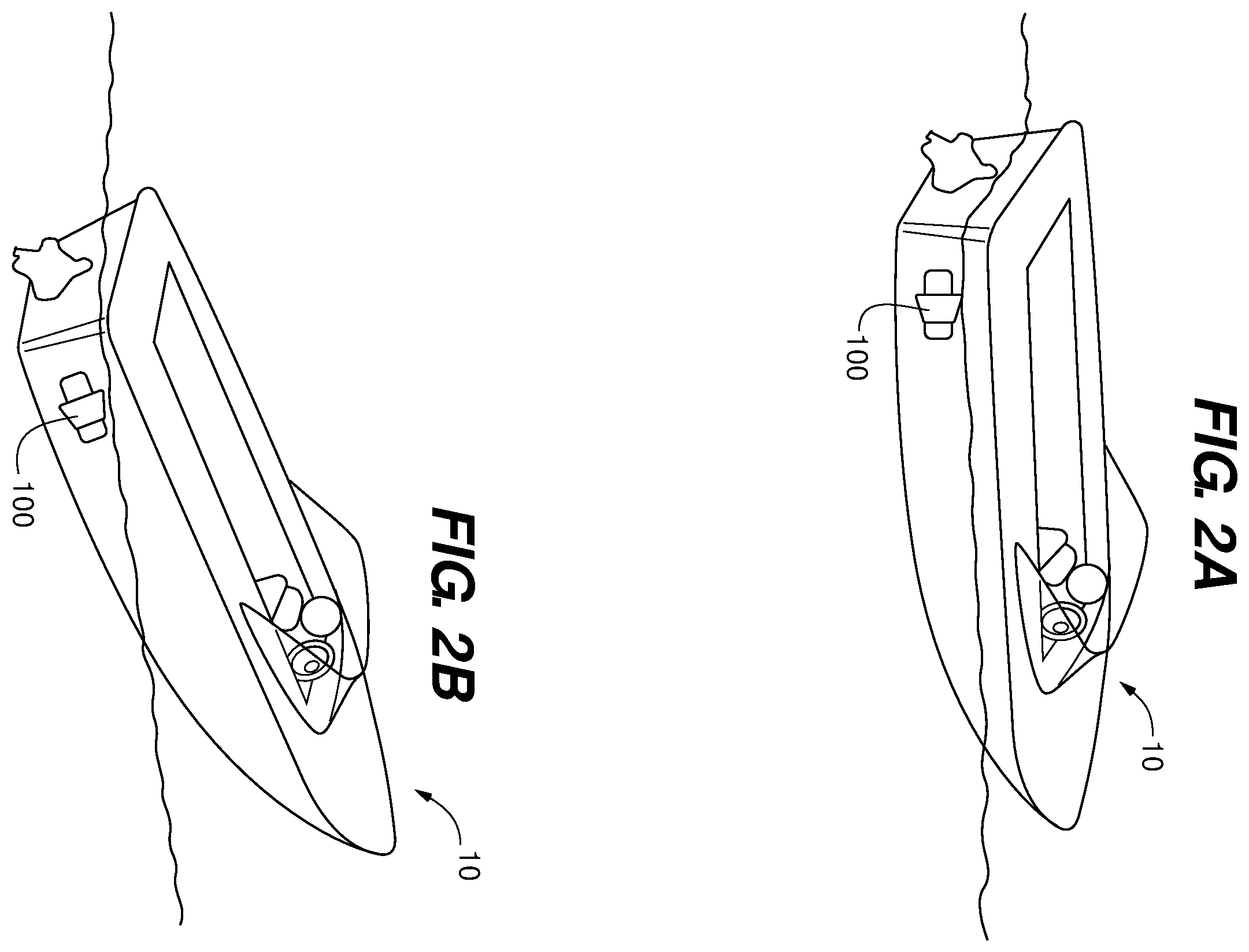 Patent US12157543 Figure 2 – Adjustable water flow deflection device for a watercraft and methods of use