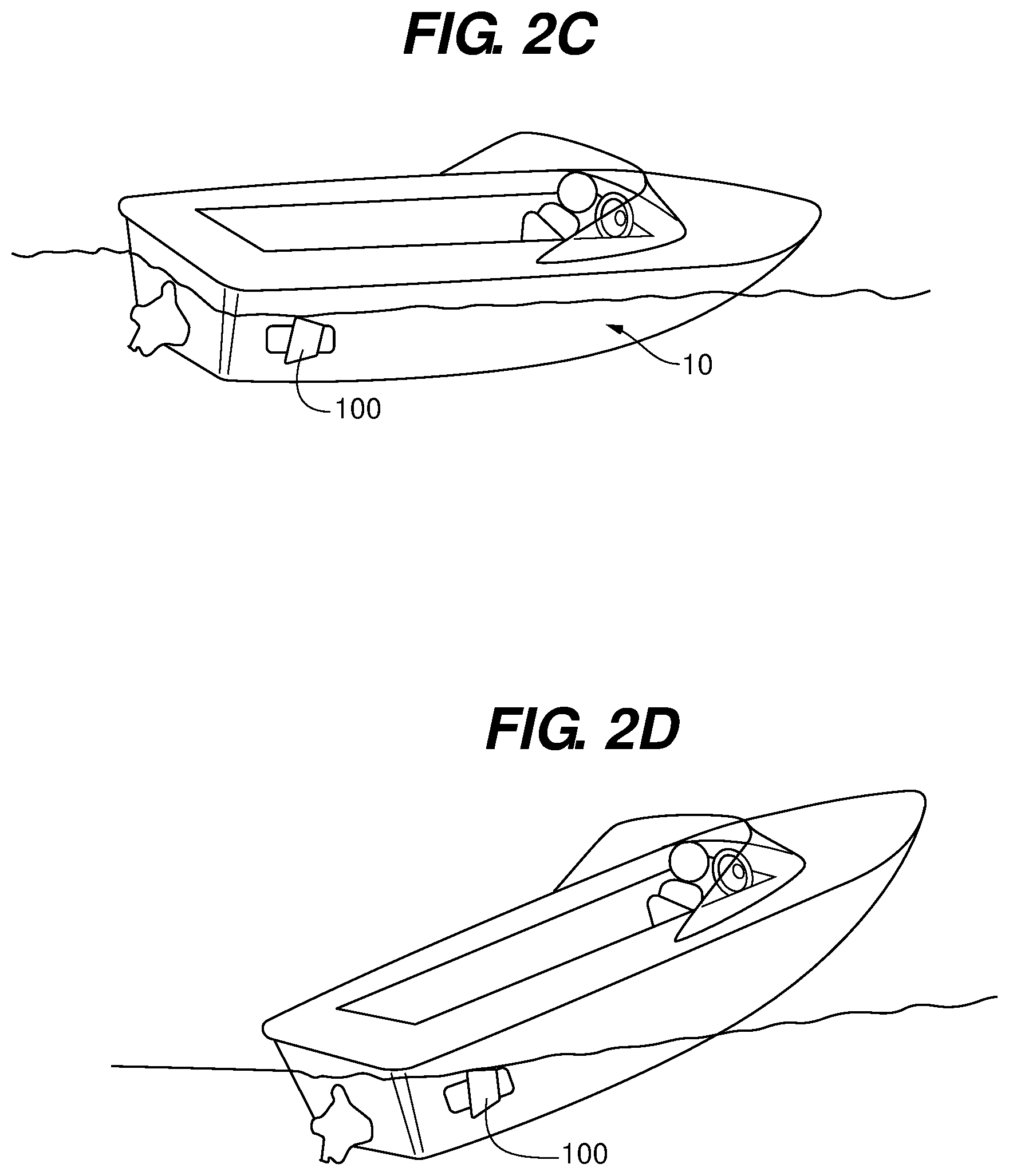 Patent US12157543 Figure 3 – Adjustable water flow deflection device for a watercraft and methods of use