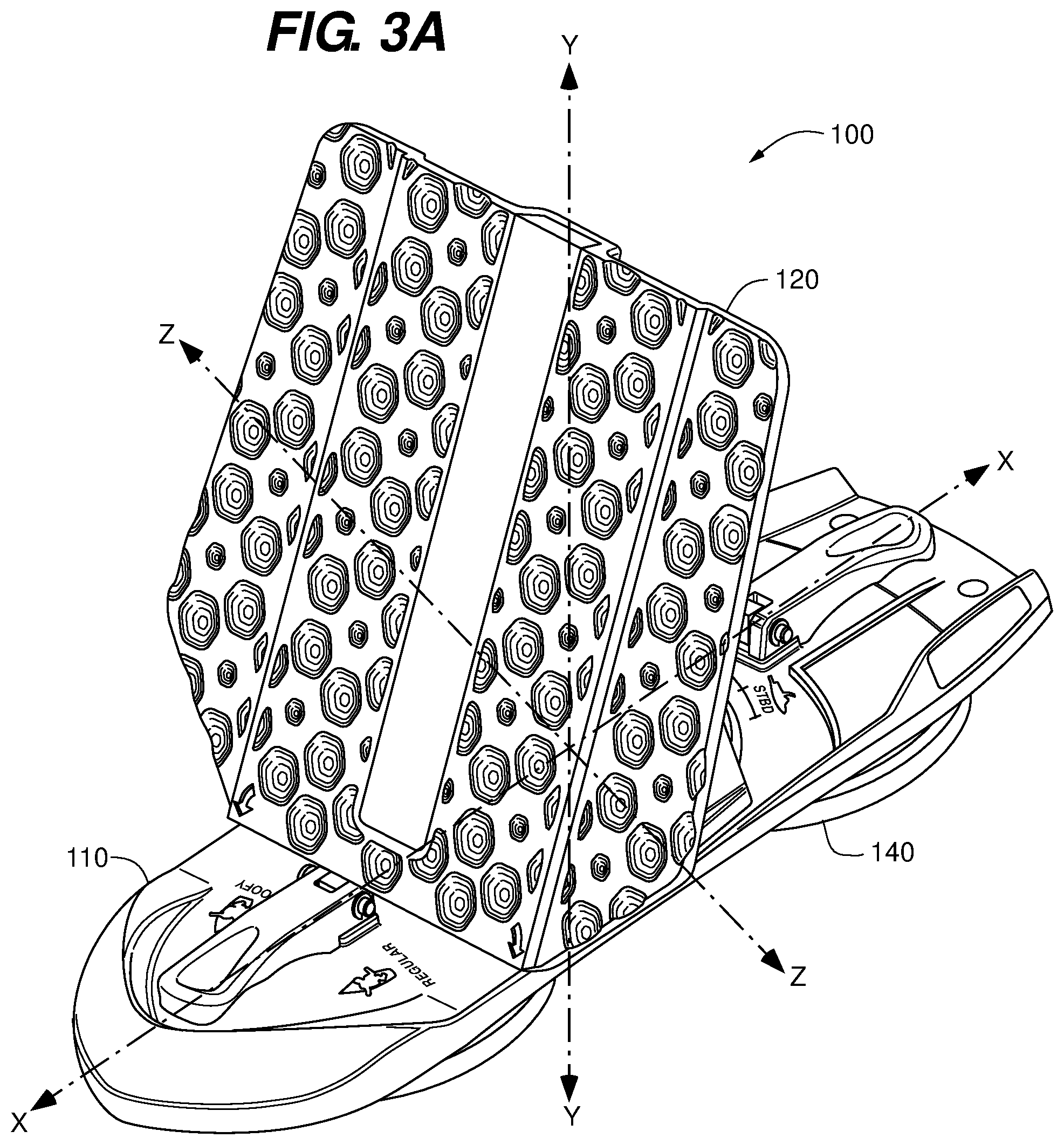Patent US12157543 Figure 4 – Adjustable water flow deflection device for a watercraft and methods of use