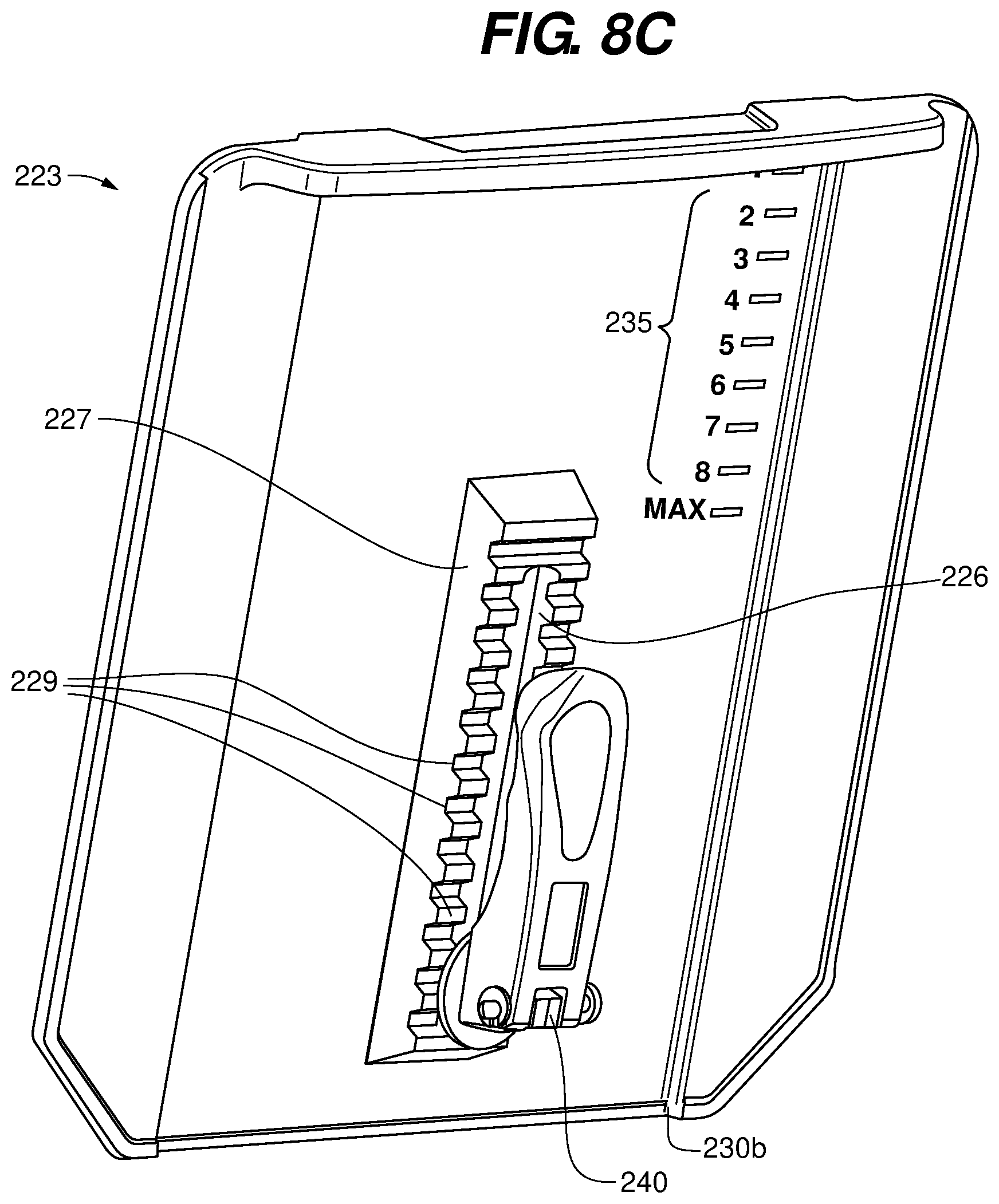 Patent US12157543 Figure 12 – Adjustable water flow deflection device for a watercraft and methods of use