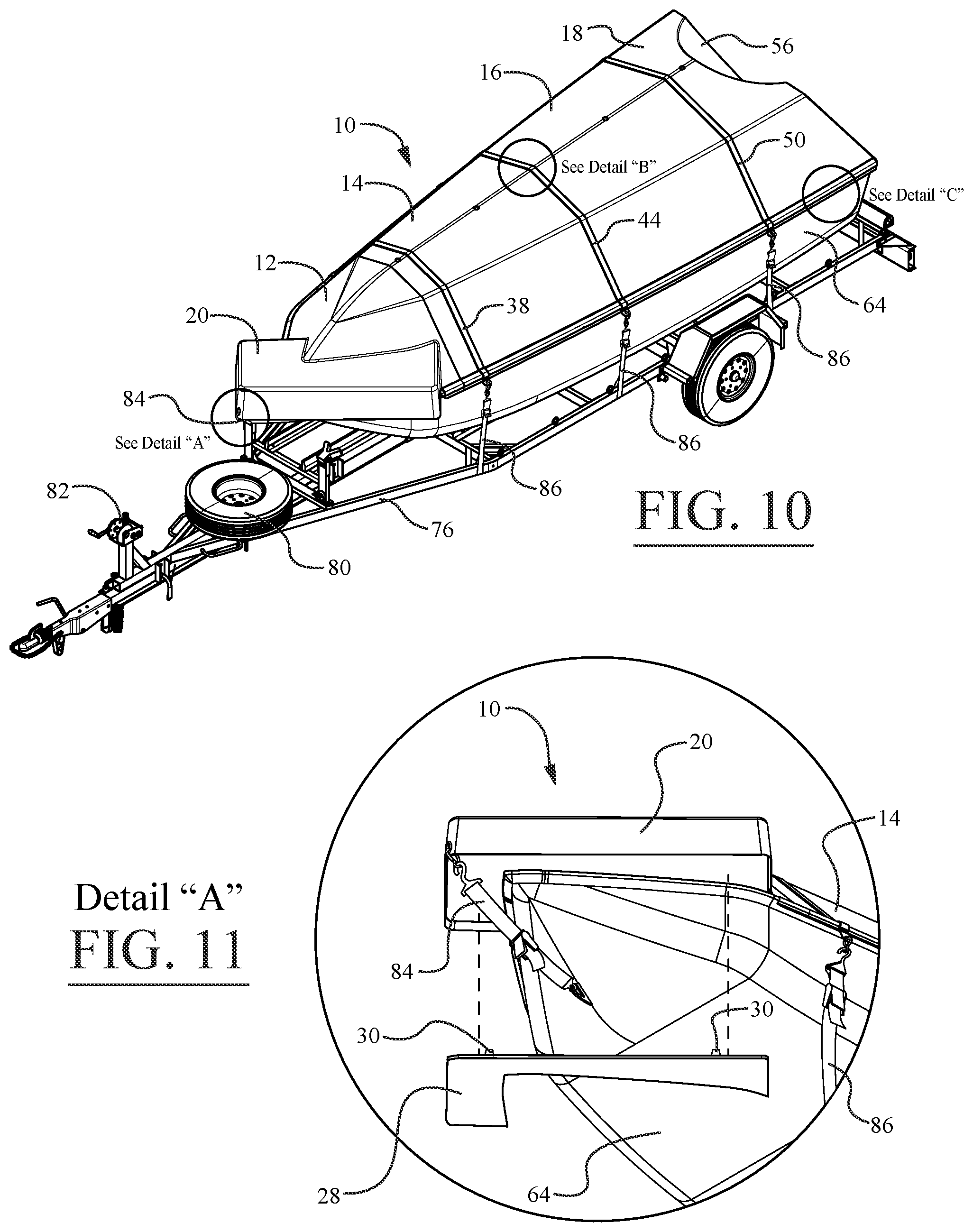 Patent US12157544 Figure 7 – Hard shell boat cover