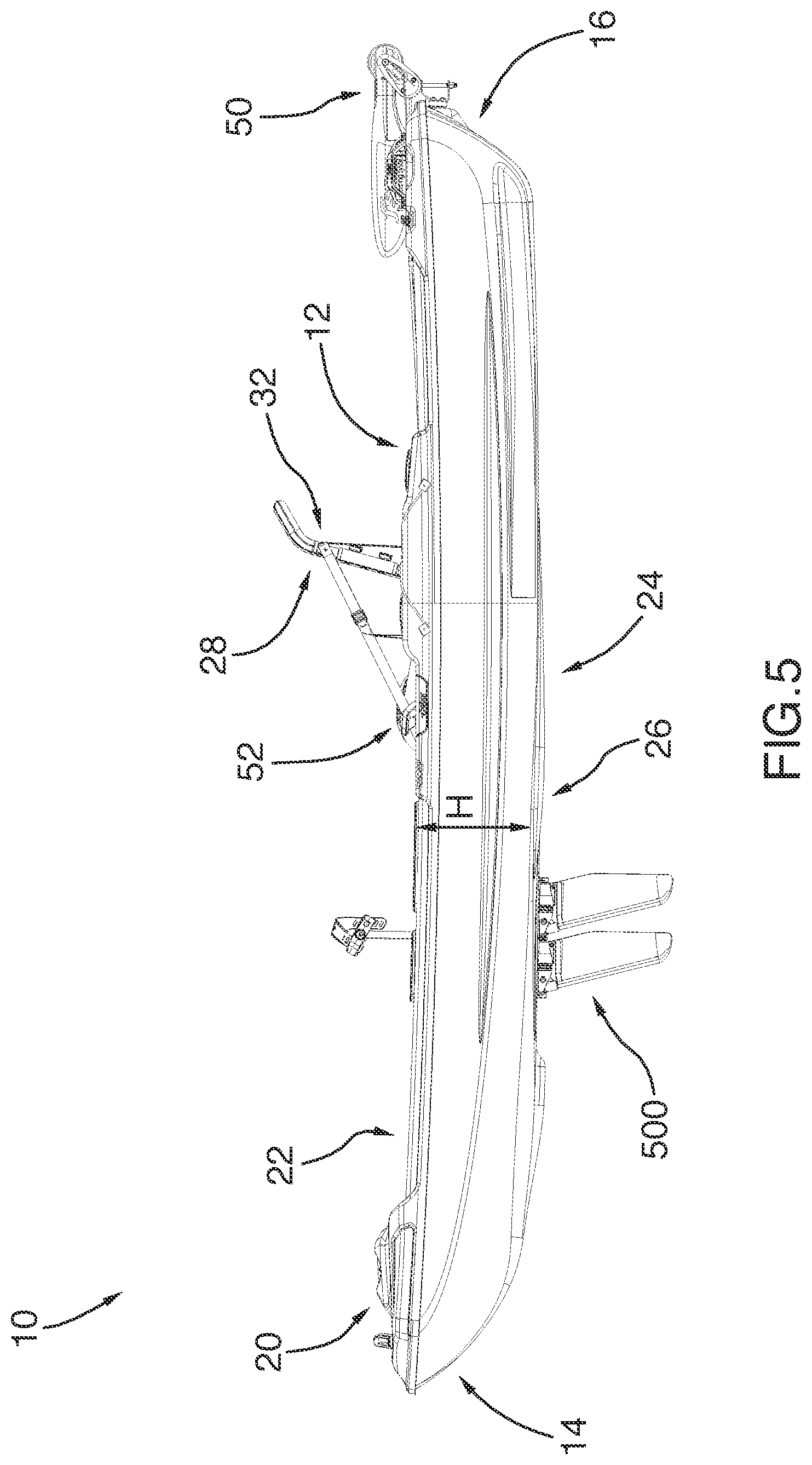 Patent US12157549 Figure 5 – Watercraft having an interface for mounting a propulsion mechanism