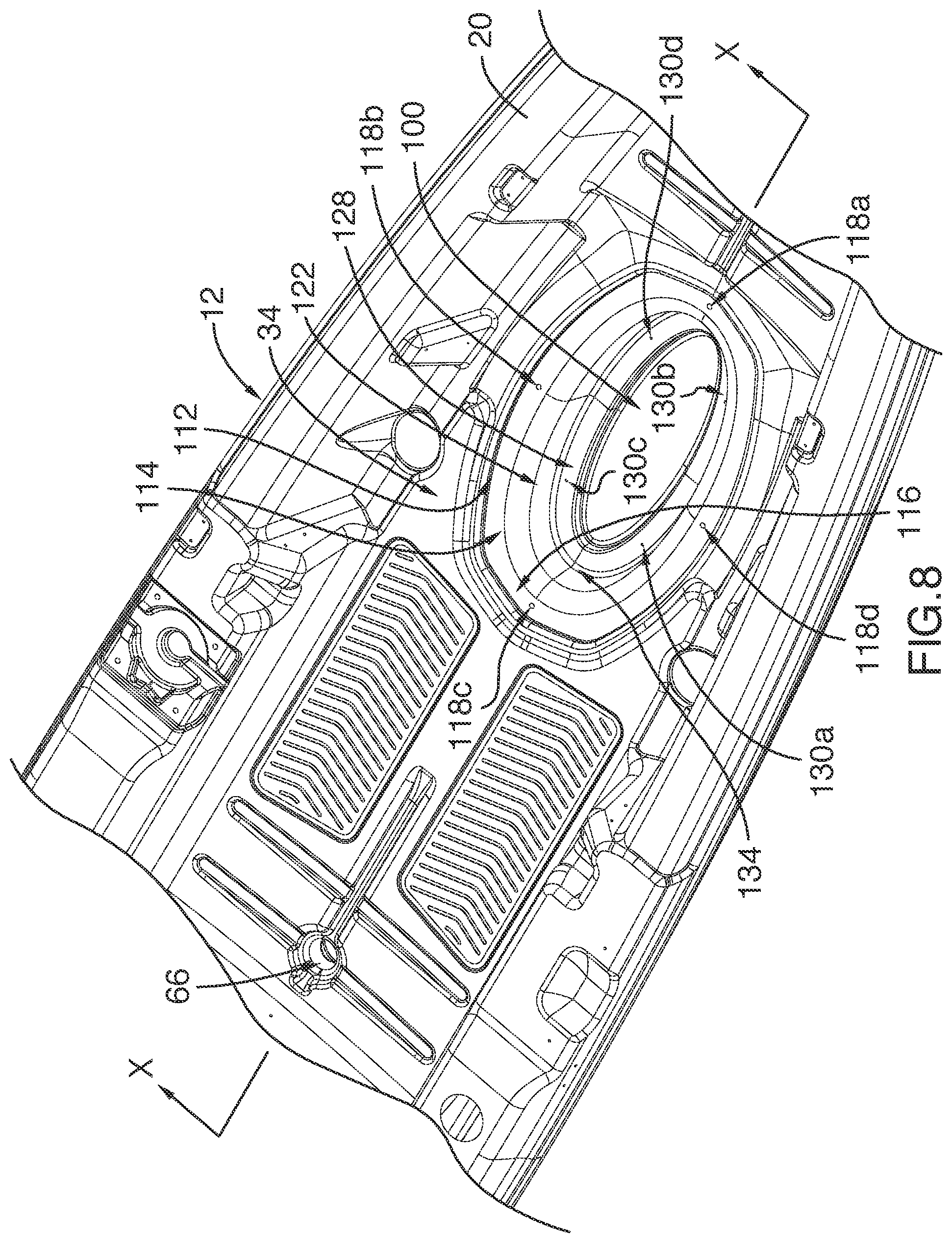 Patent US12157549 Figure 8 – Watercraft having an interface for mounting a propulsion mechanism