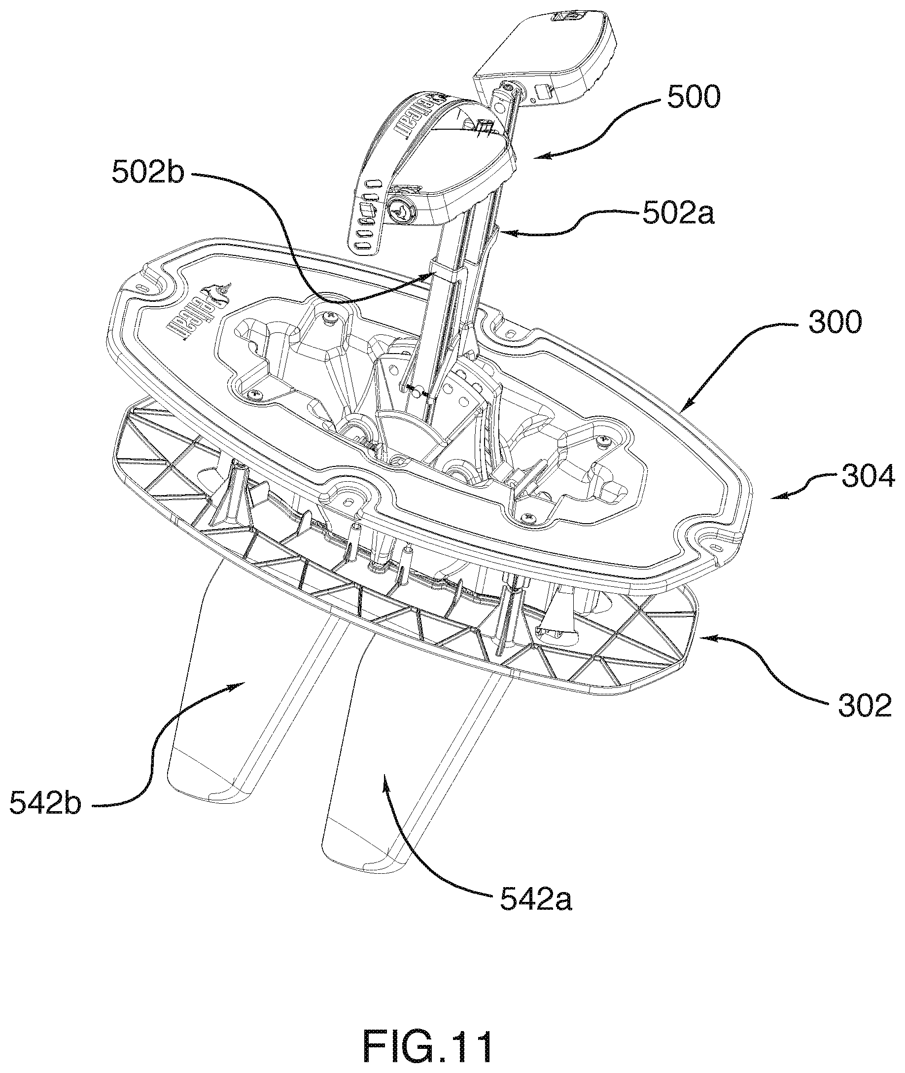 Patent US12157549 Figure 11 – Watercraft having an interface for mounting a propulsion mechanism